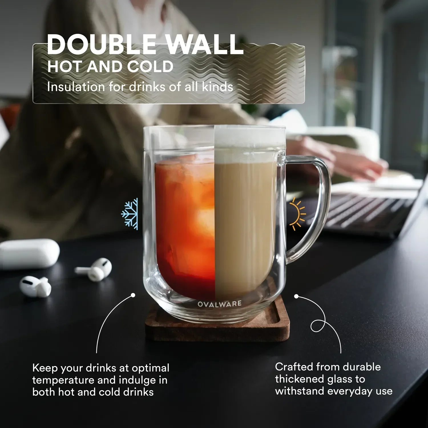 Double Wall Mug - 500ml/17oz (Set of 2) - Image 8