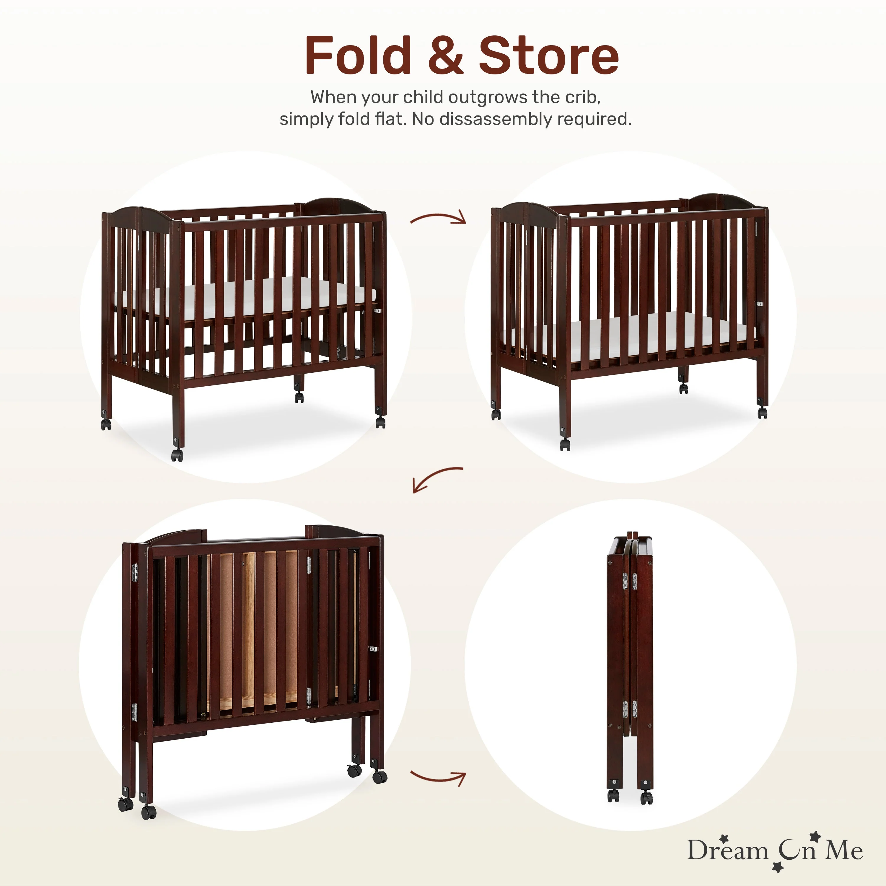Dream On Me 2-in-1 Folding Portable Mini Crib - Image 21