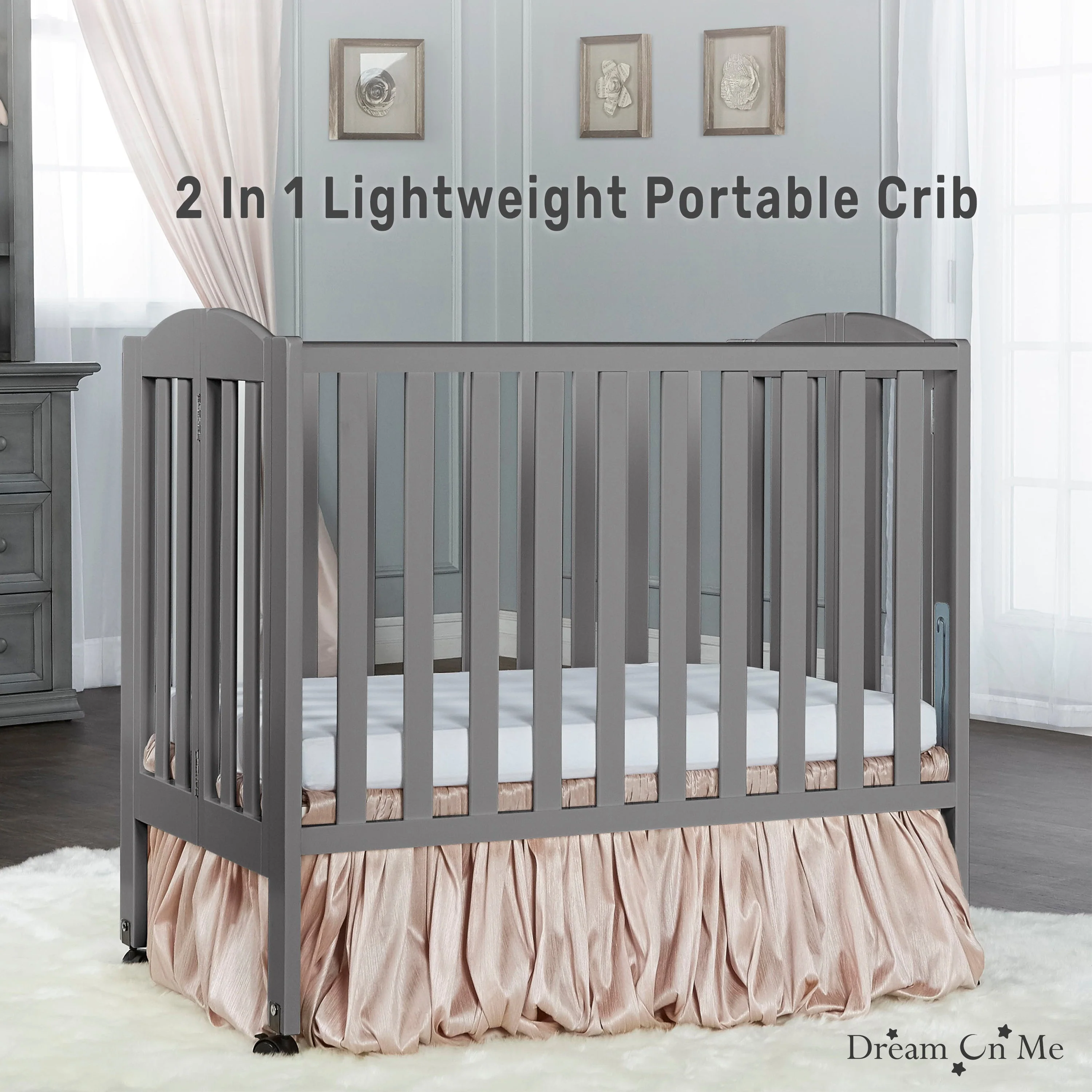 Dream On Me 2-in-1 Folding Portable Mini Crib - Image 8