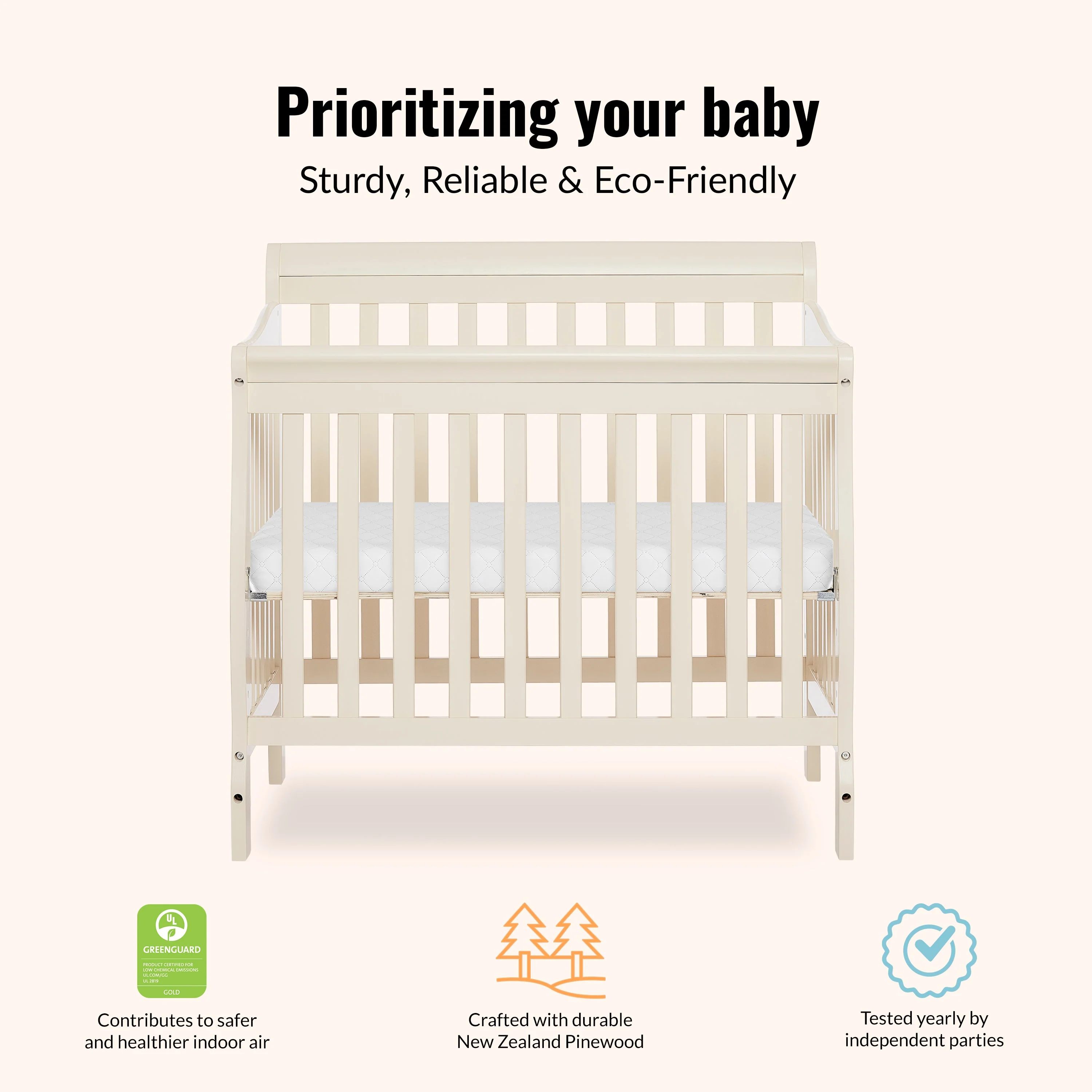 Dream On Me Aden Convertible 4-in-1 Mini Crib - Image 14