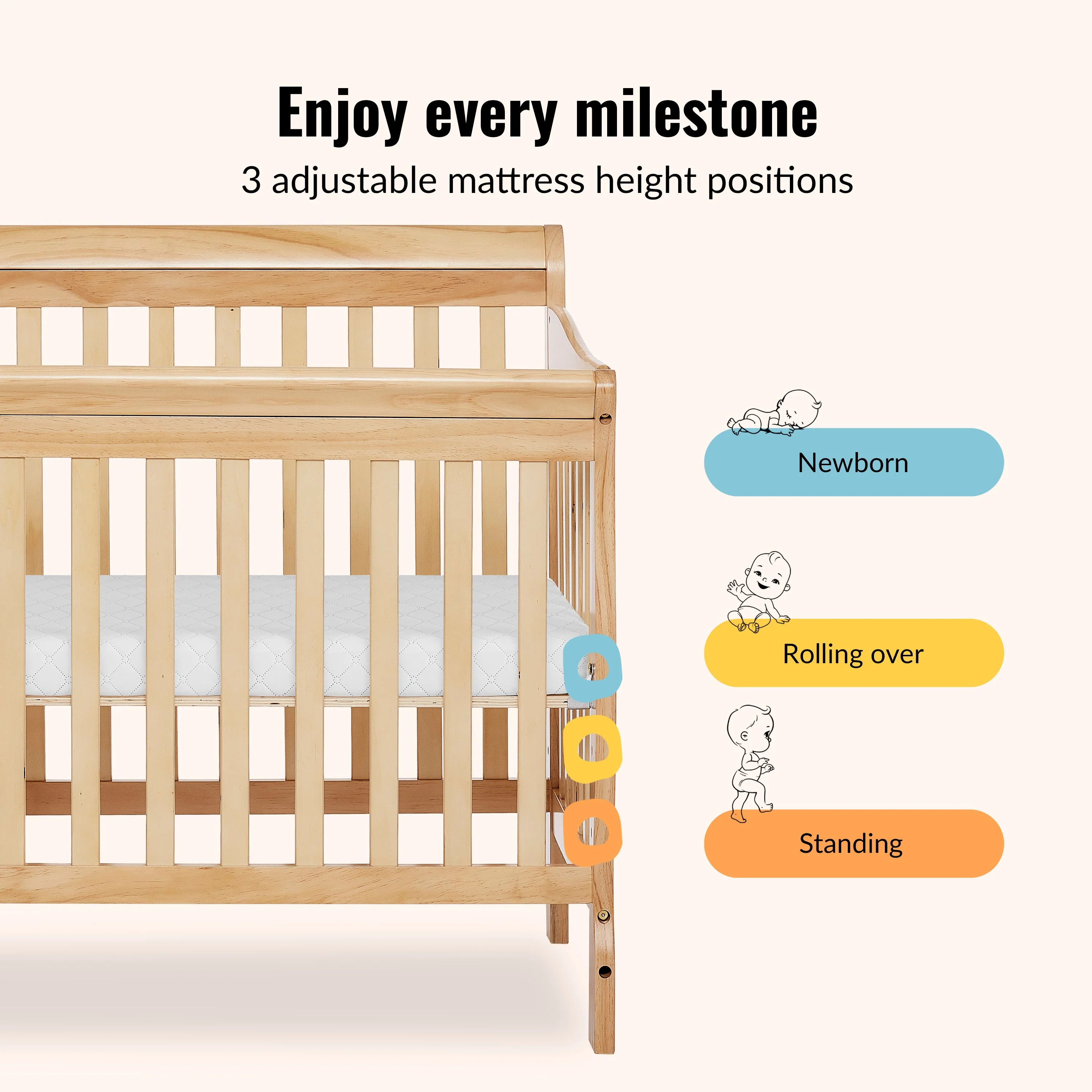 Dream On Me Aden Convertible 4-in-1 Mini Crib - Image 42