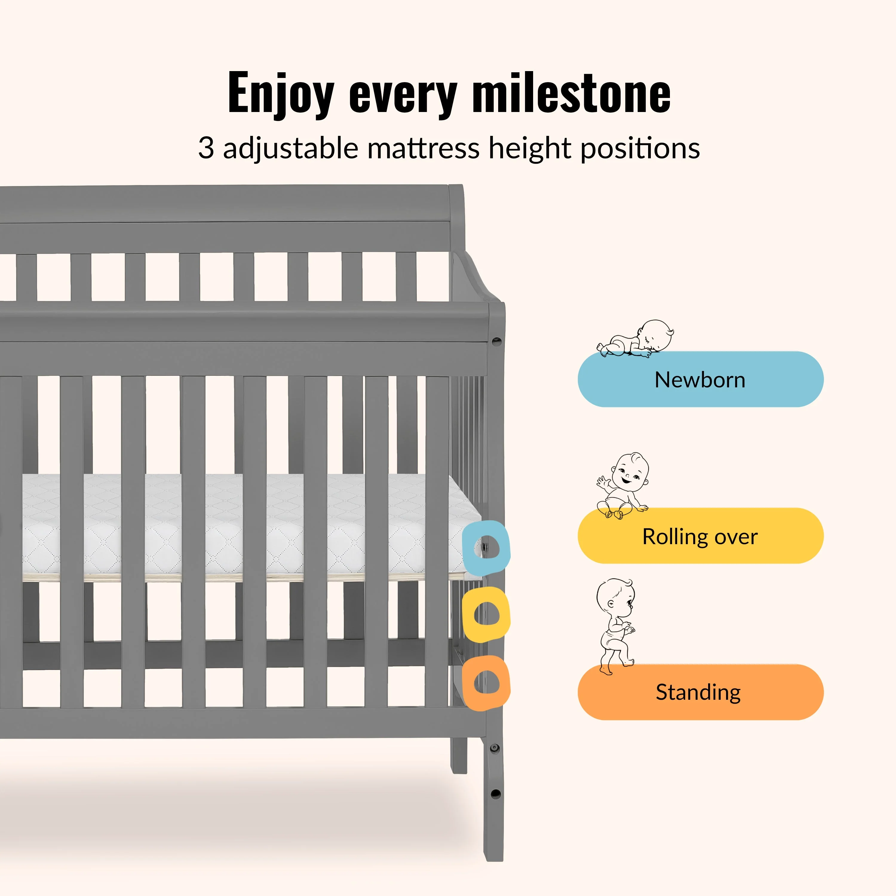 Dream On Me Aden Convertible 4-in-1 Mini Crib - Image 51
