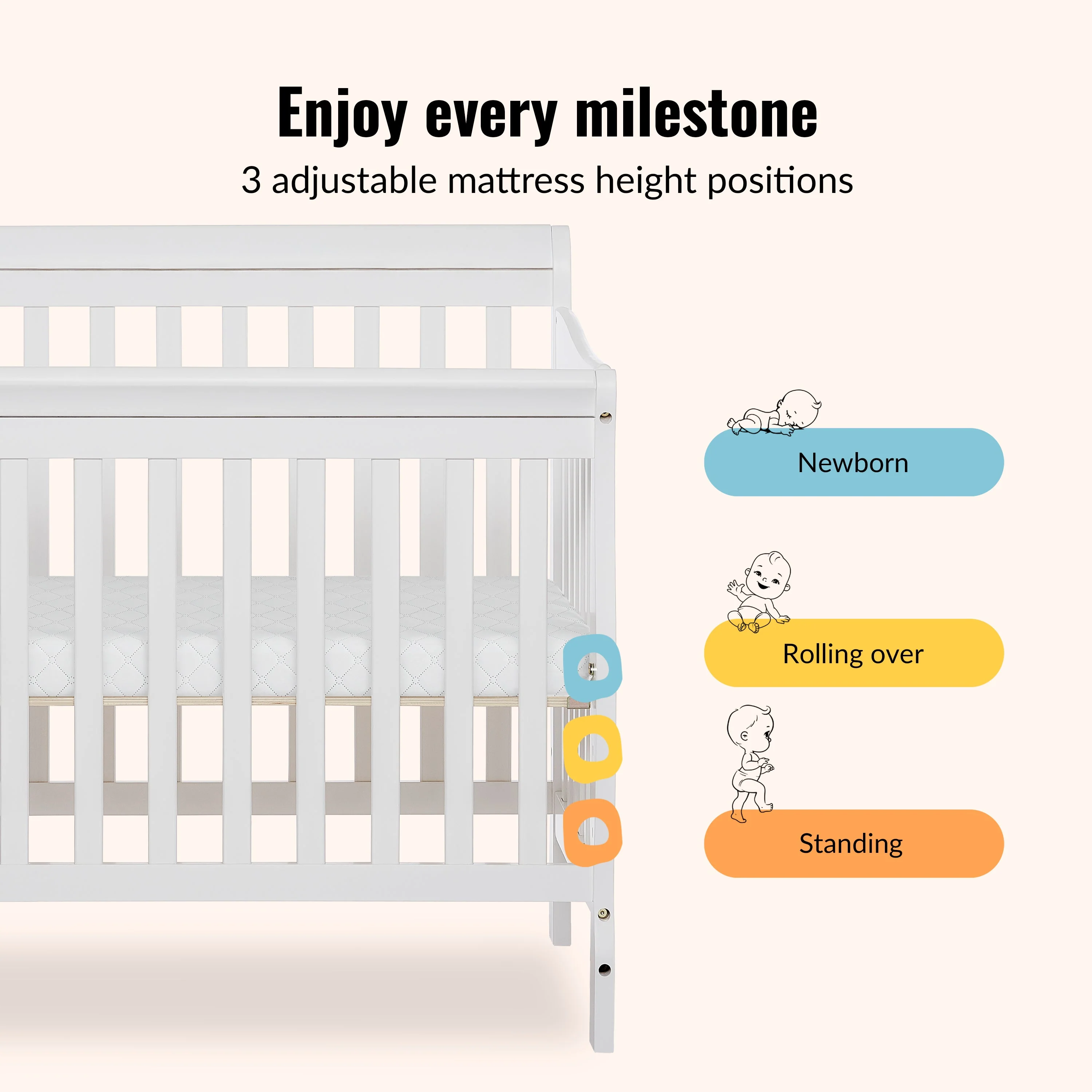 Dream On Me Aden Convertible 4-in-1 Mini Crib - Image 60
