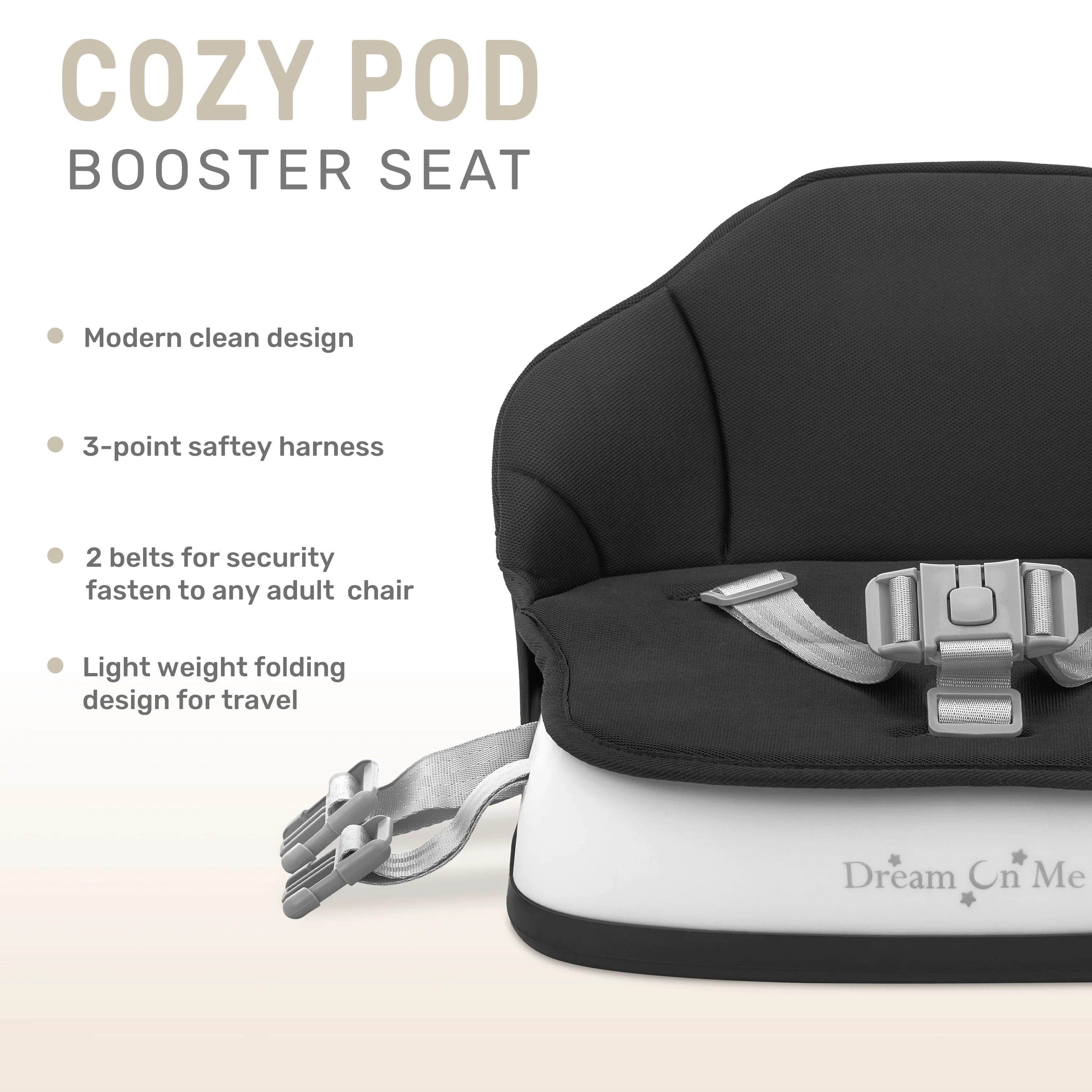 Dream On Me Cozy Pod Booster Seat with Removable Cover - Image 4