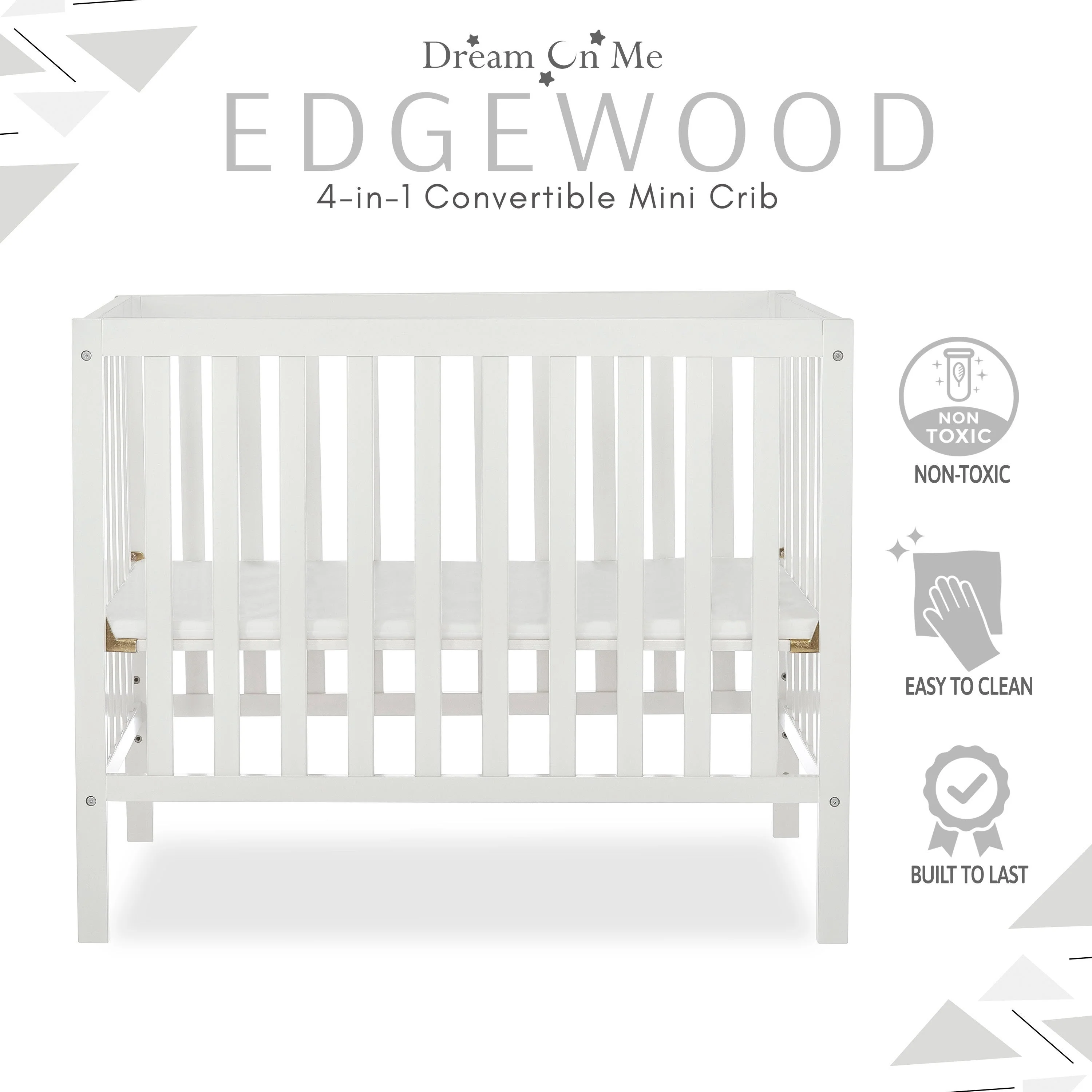 Dream On Me Edgewood 4-in-1 Convertible Mini Crib - Image 19