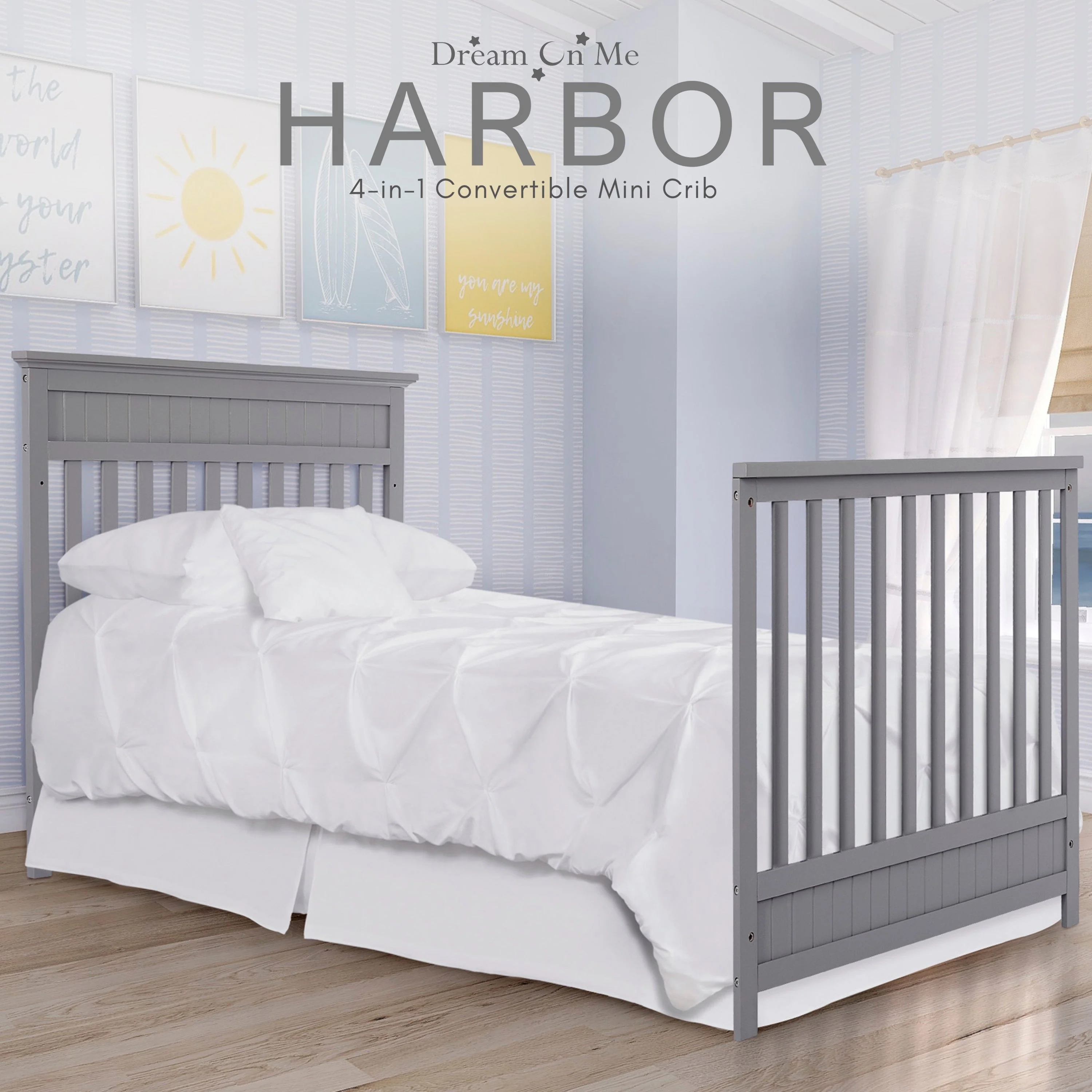 Dream On Me Harbor 4-in-1 Convertible Mini Crib - Image 9