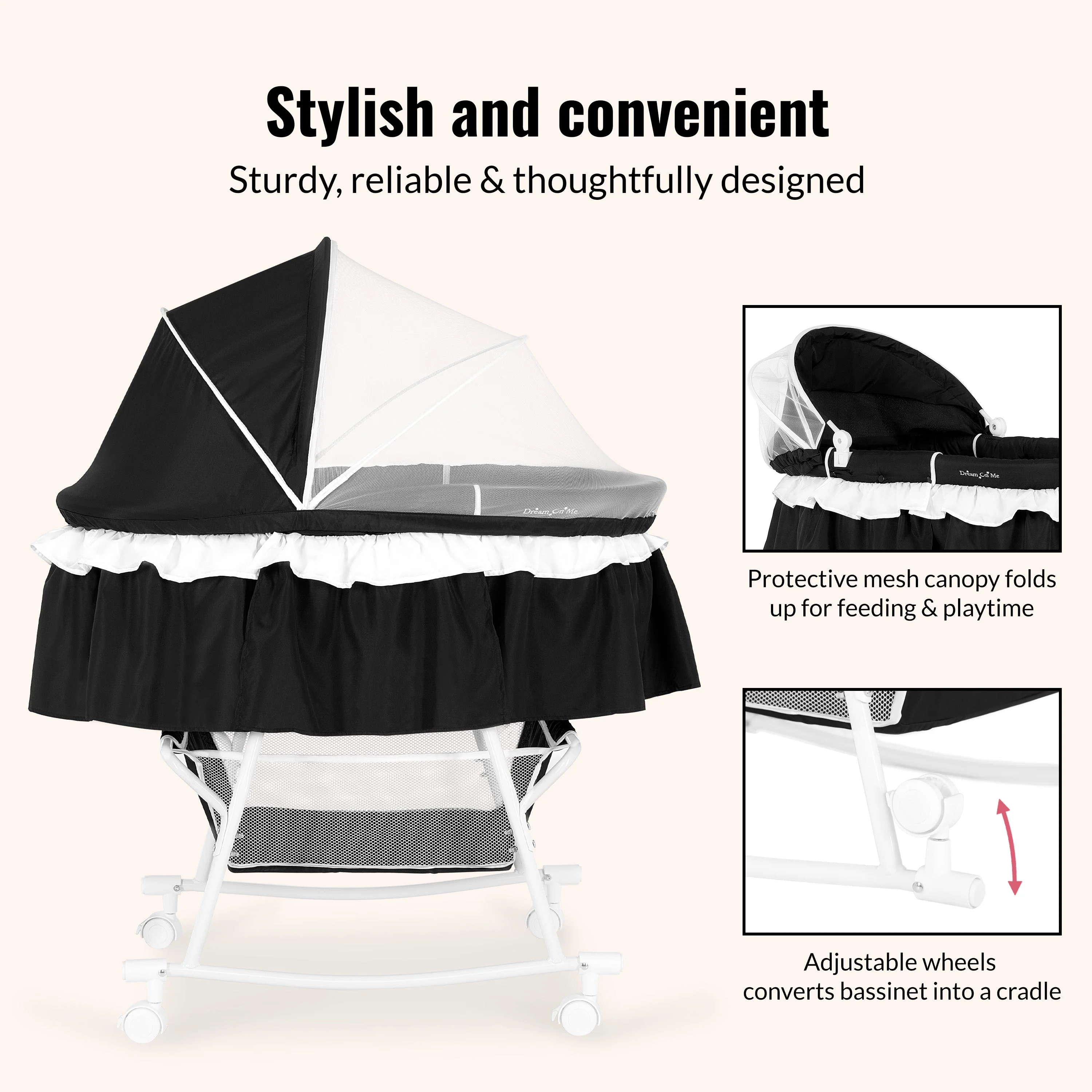 Dream On Me Lacy Portable 2-In-1 Bassinet - Image 13