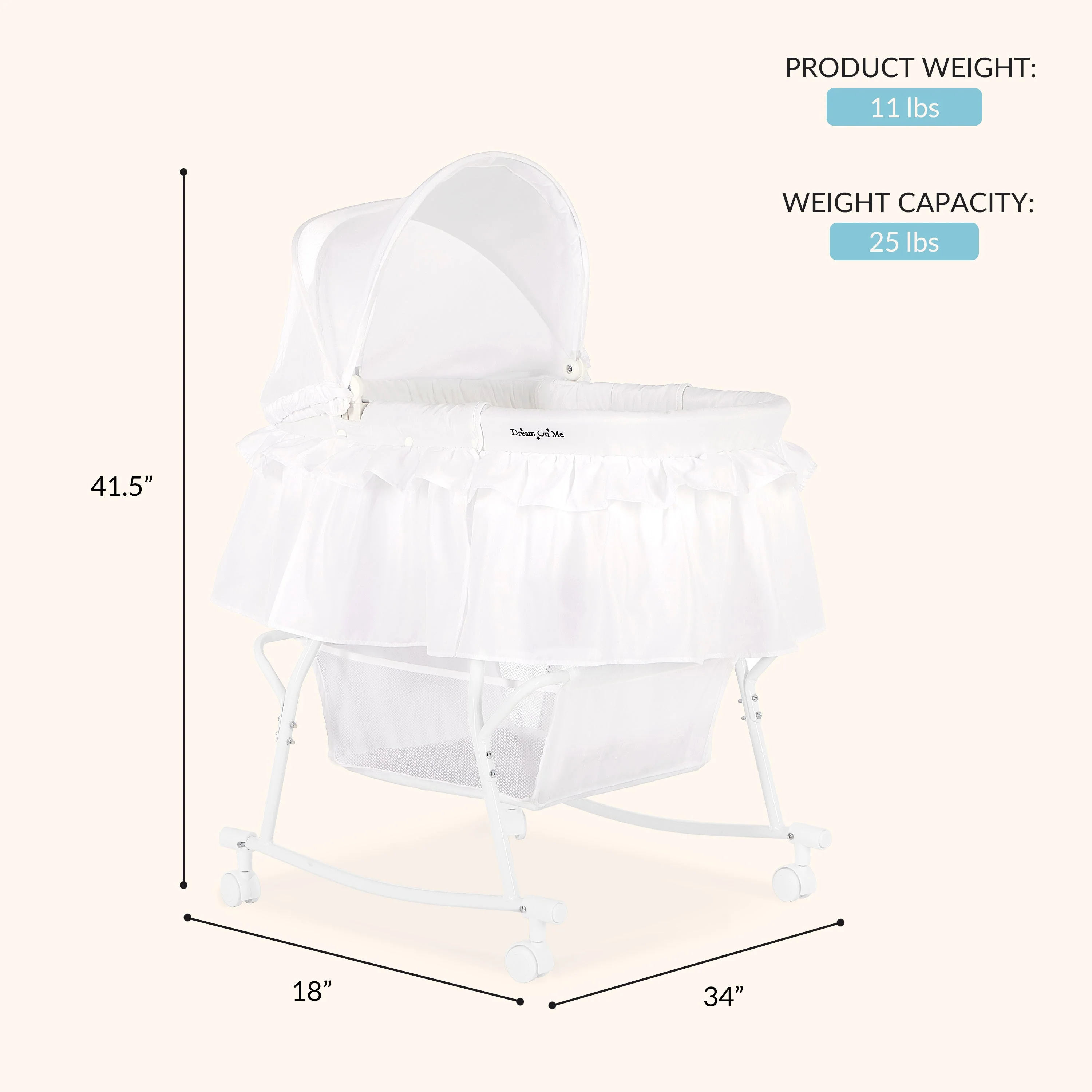 Dream On Me Lacy Portable 2-In-1 Bassinet - Image 27