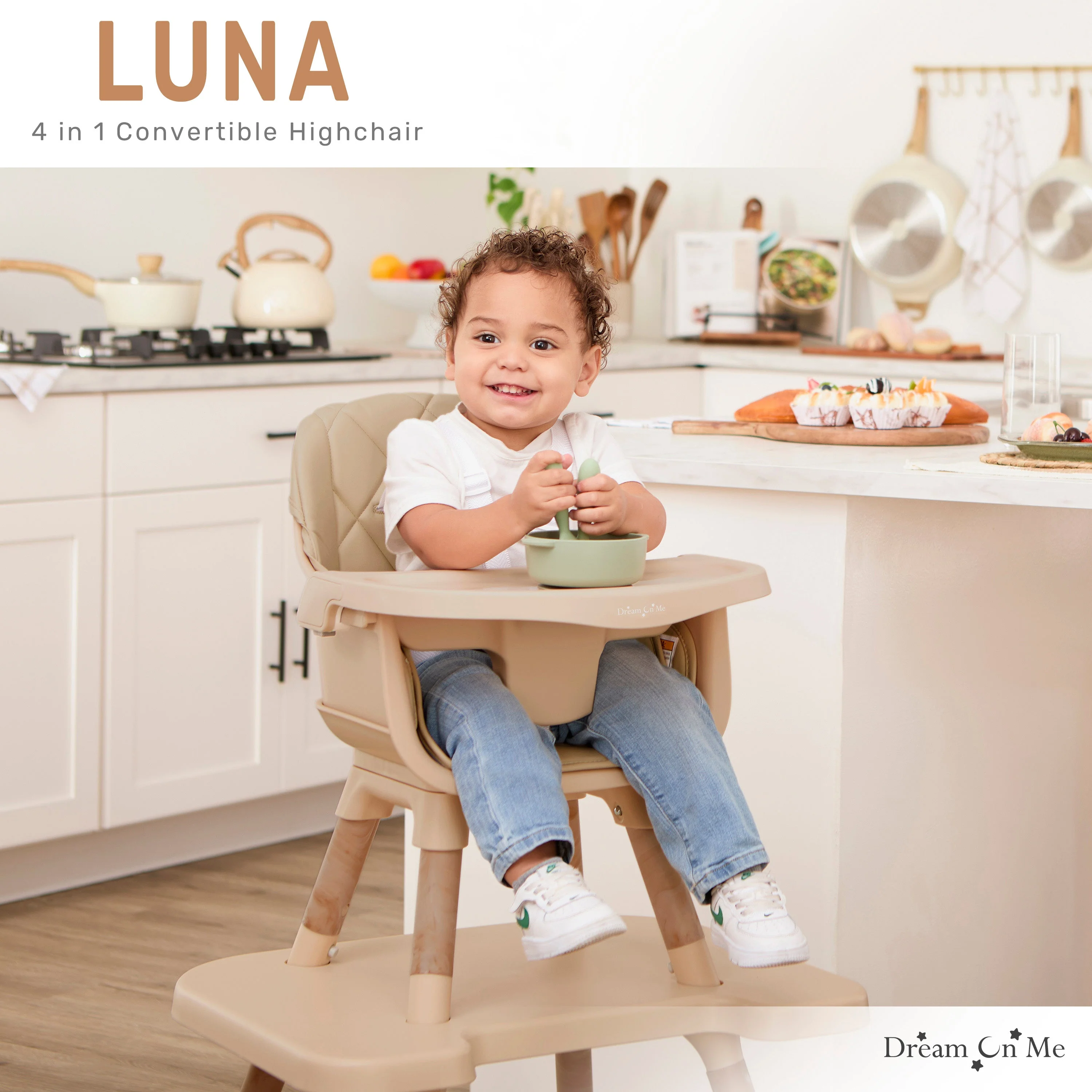 Dream On Me Luna 4 in 1 convertible Highchair - Image 9