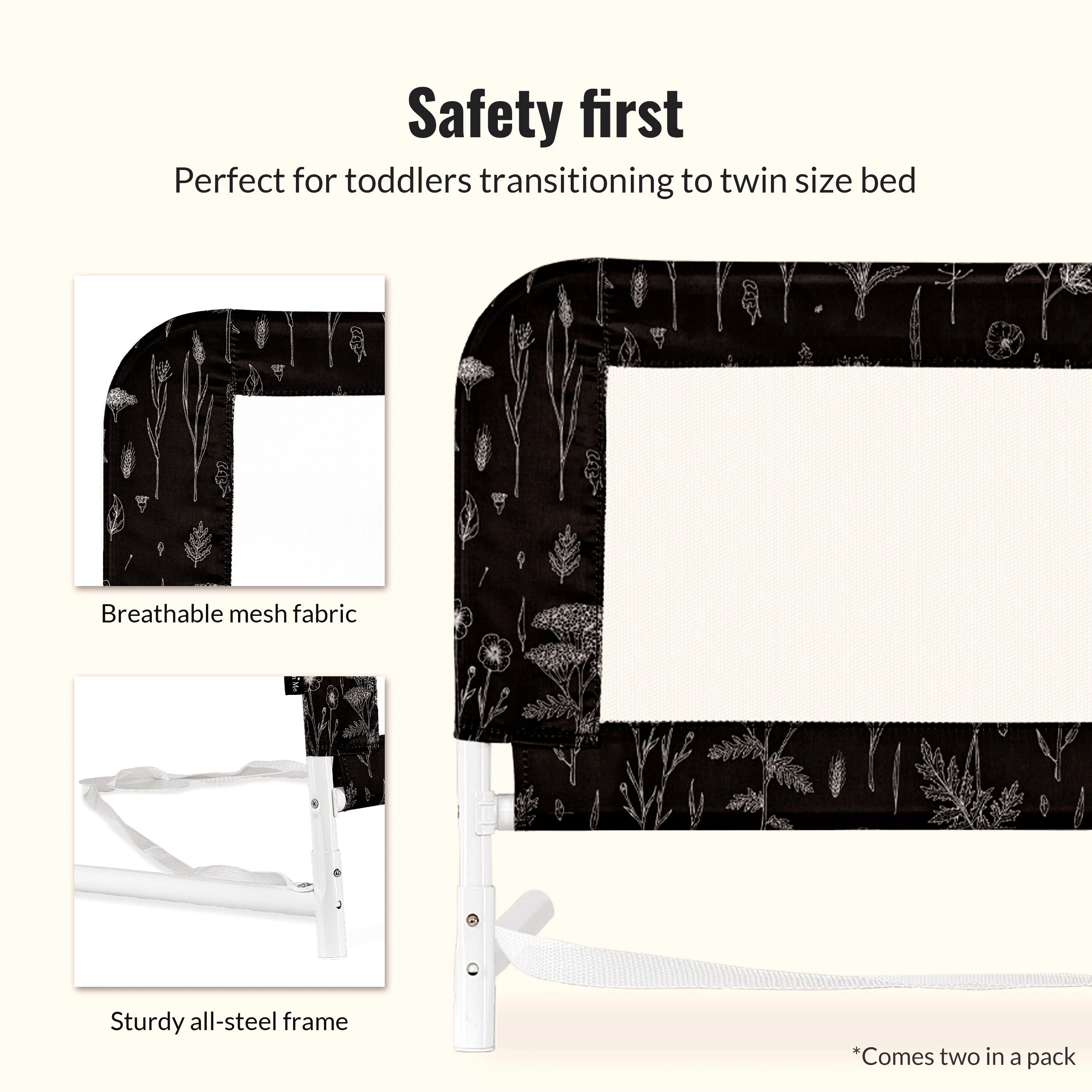 Dream On Me Mesh Security Bed Rails, Double Pack - Image 4