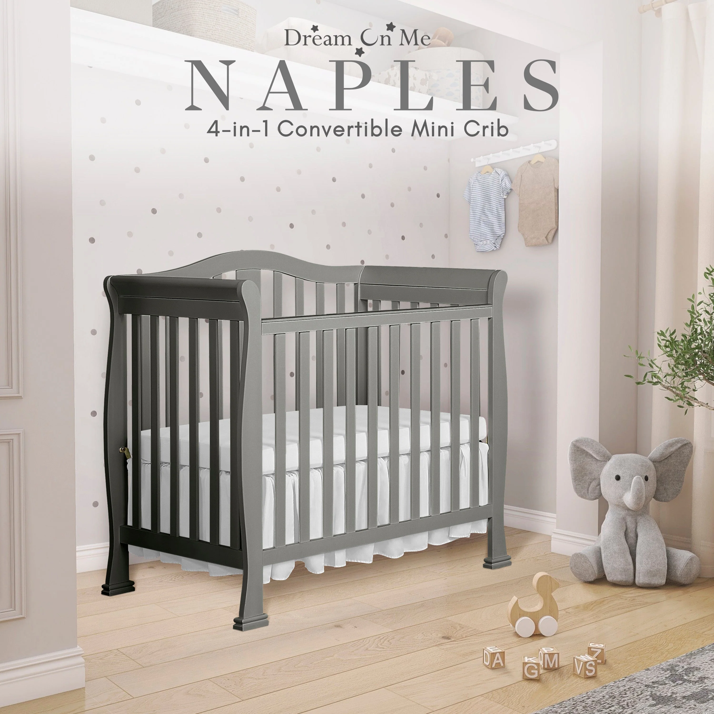 Dream On Me Naples 4-in-1 Convertible Mini Crib - Image 47