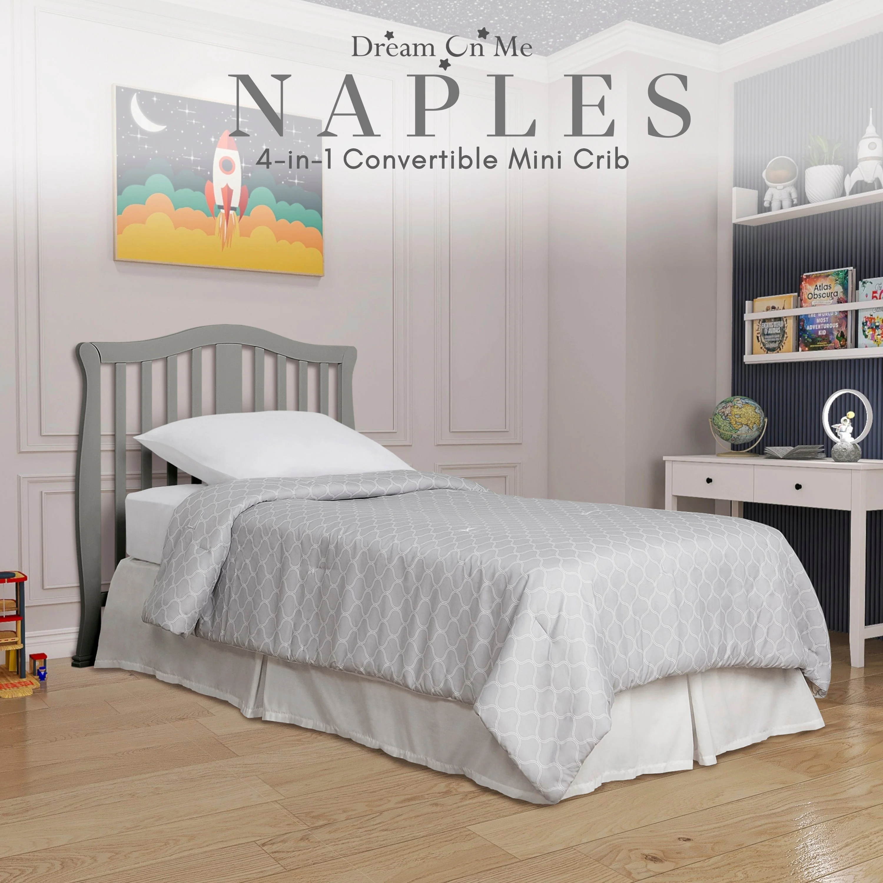 Dream On Me Naples 4-in-1 Convertible Mini Crib - Image 49