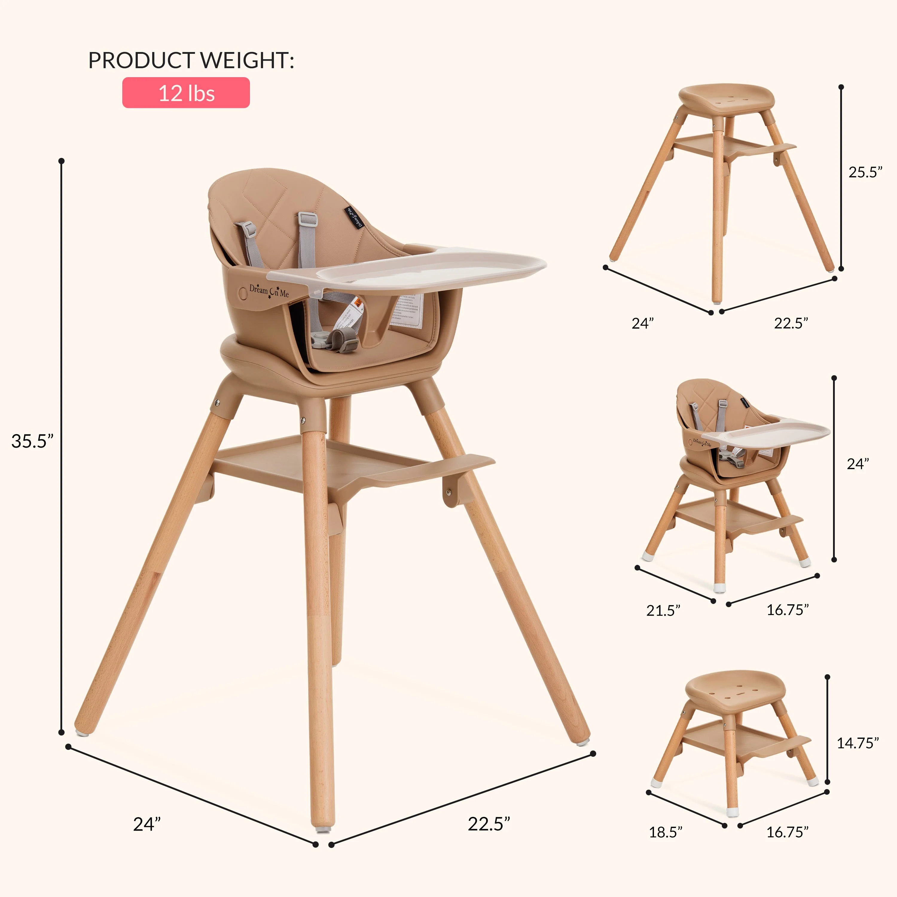 Dream On Me NibbleNest 3-in-1 High Chair - Image 21