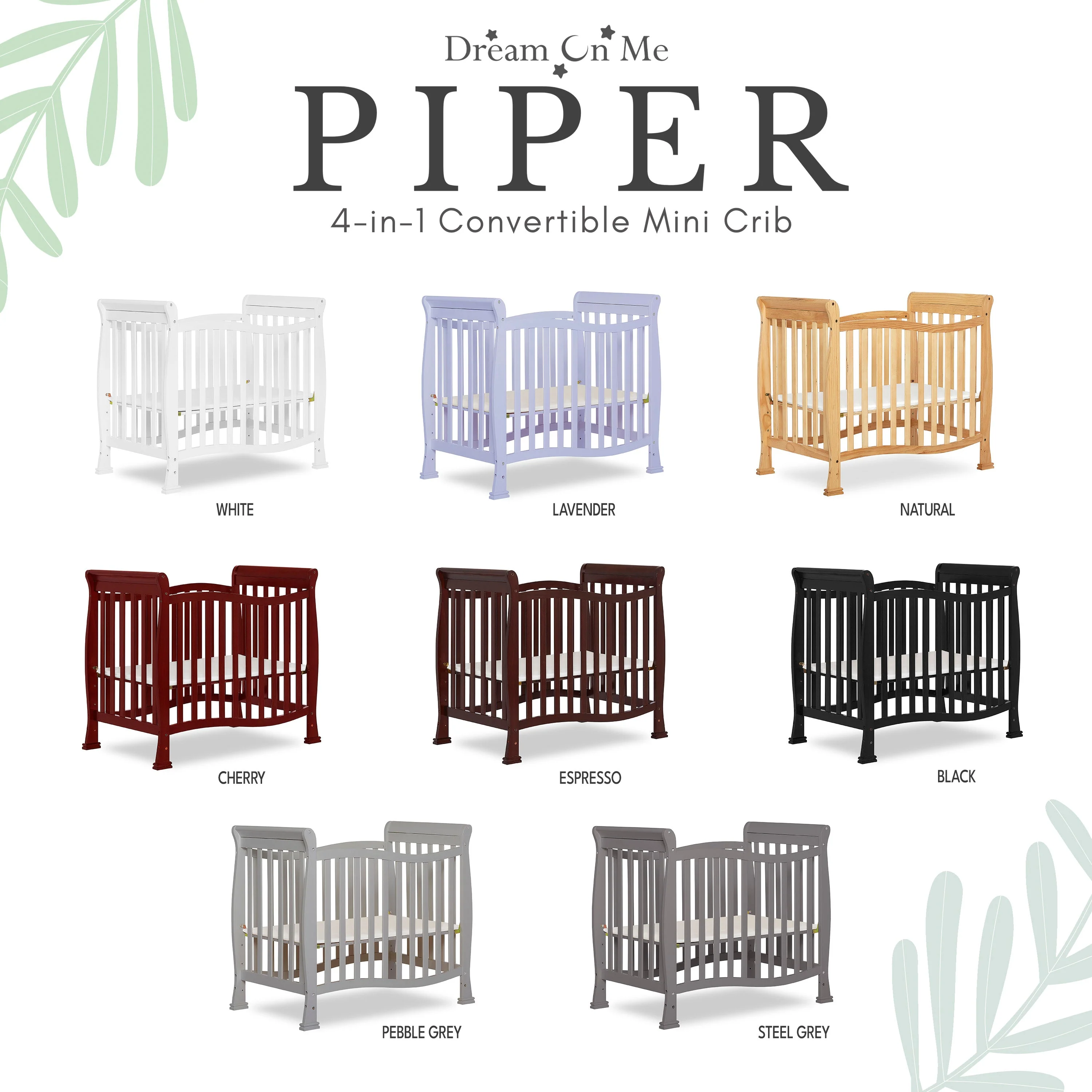 Dream On Me Piper 4-in-1 Convertible Mini Crib - Image 17