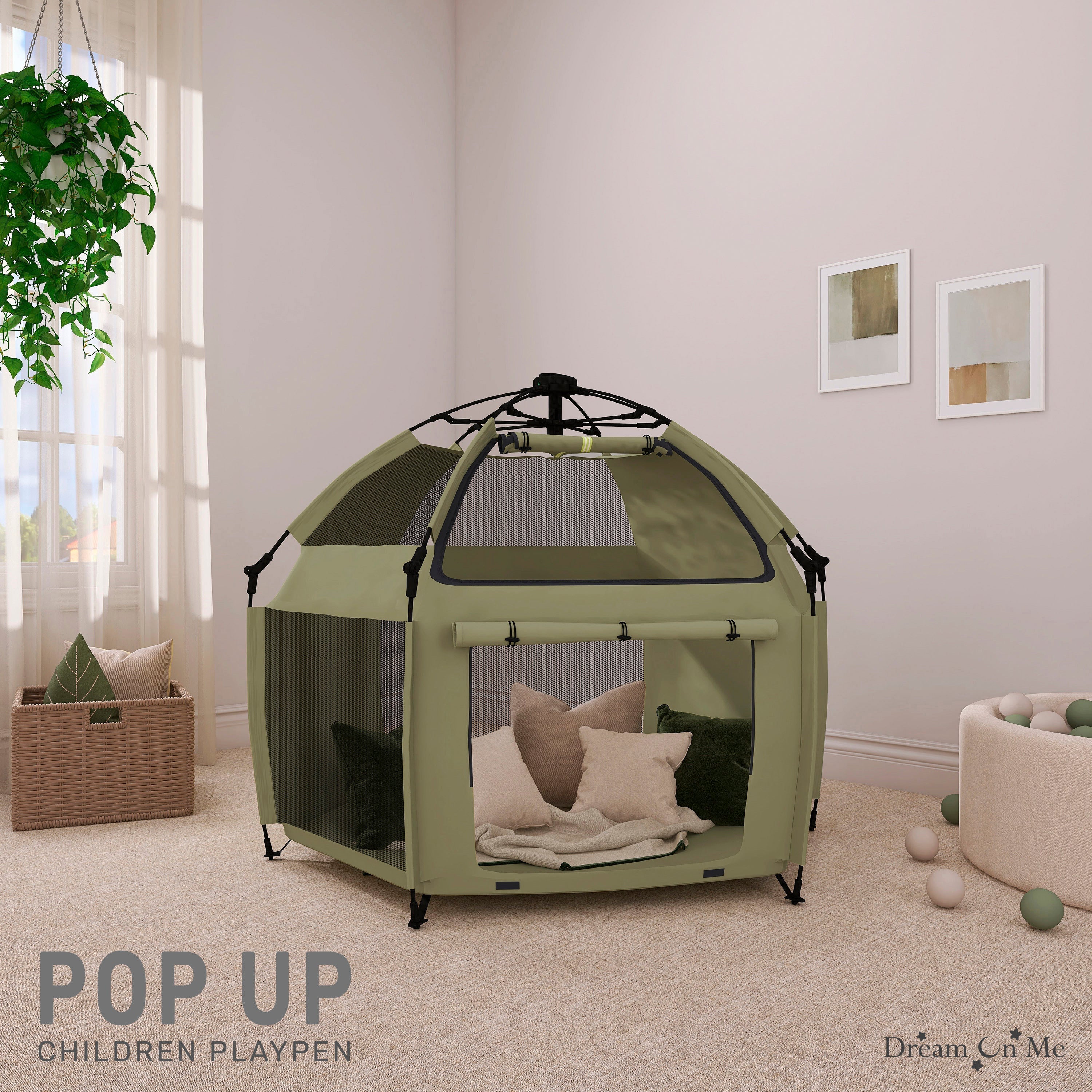 Dream On Me Pop Up Children Playpen with Canopy - Image 2