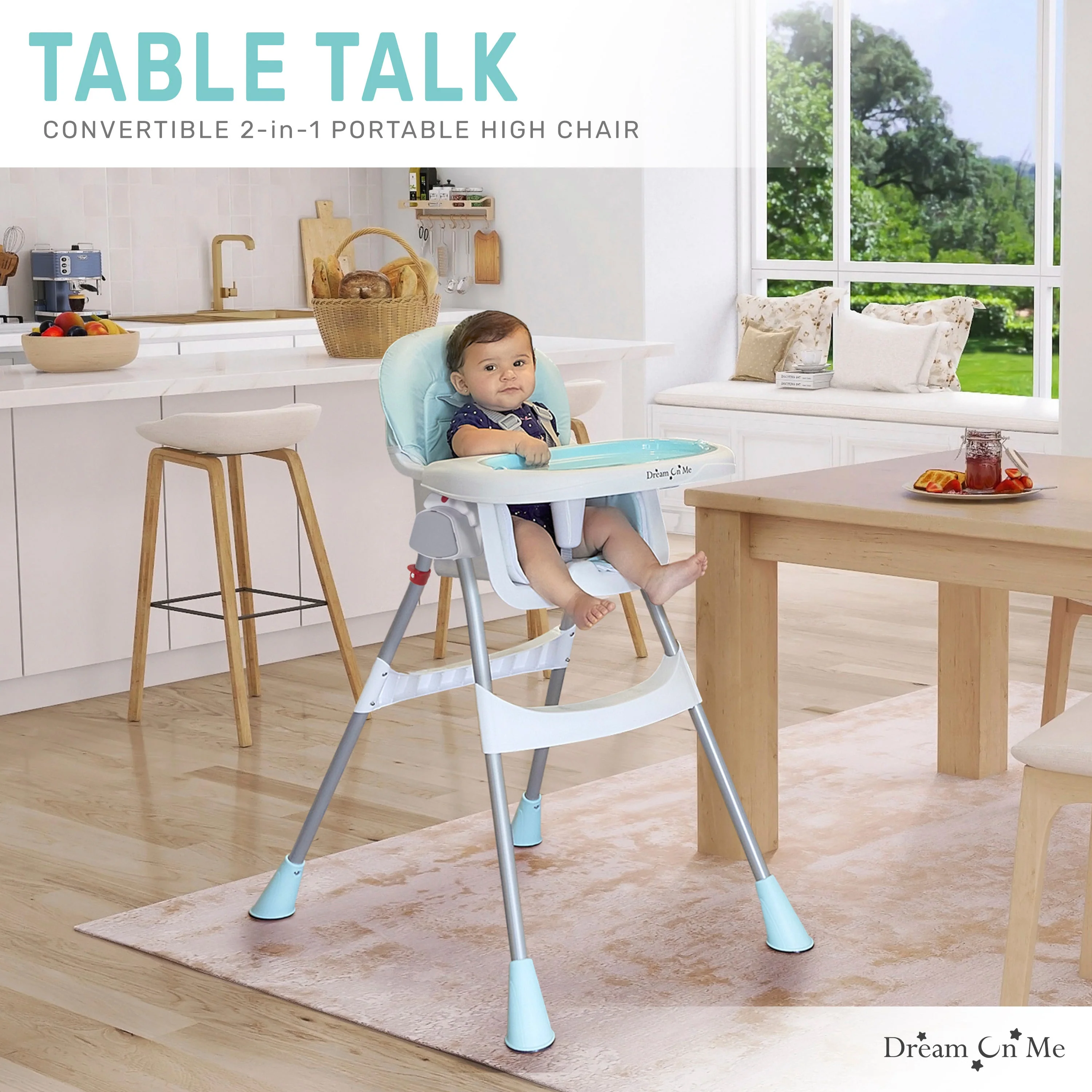 Dream On Me Portable 2-In-1 Table Talk High Chair - Image 2