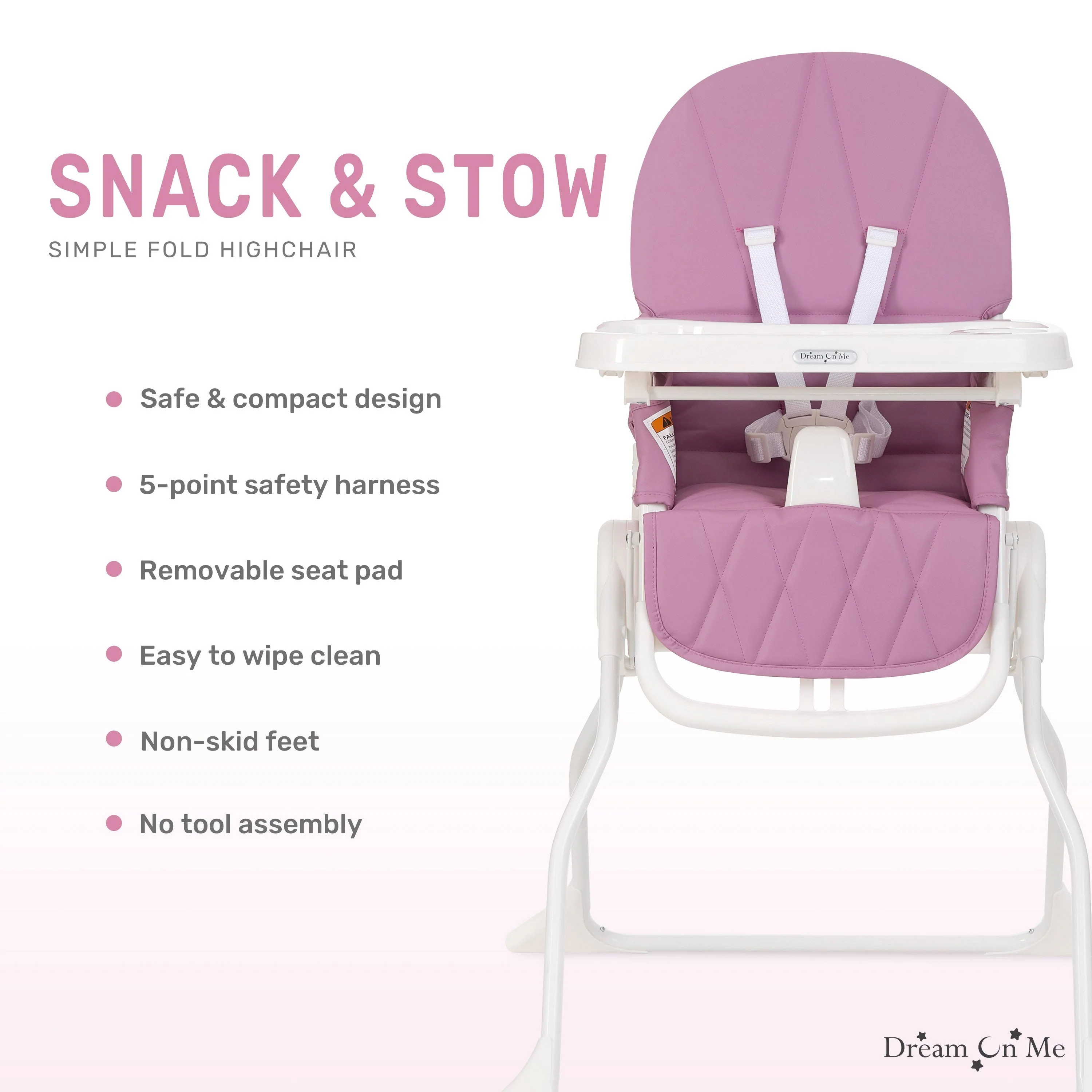 Dream On Me Snack and Stow Baby High Chair - Image 27