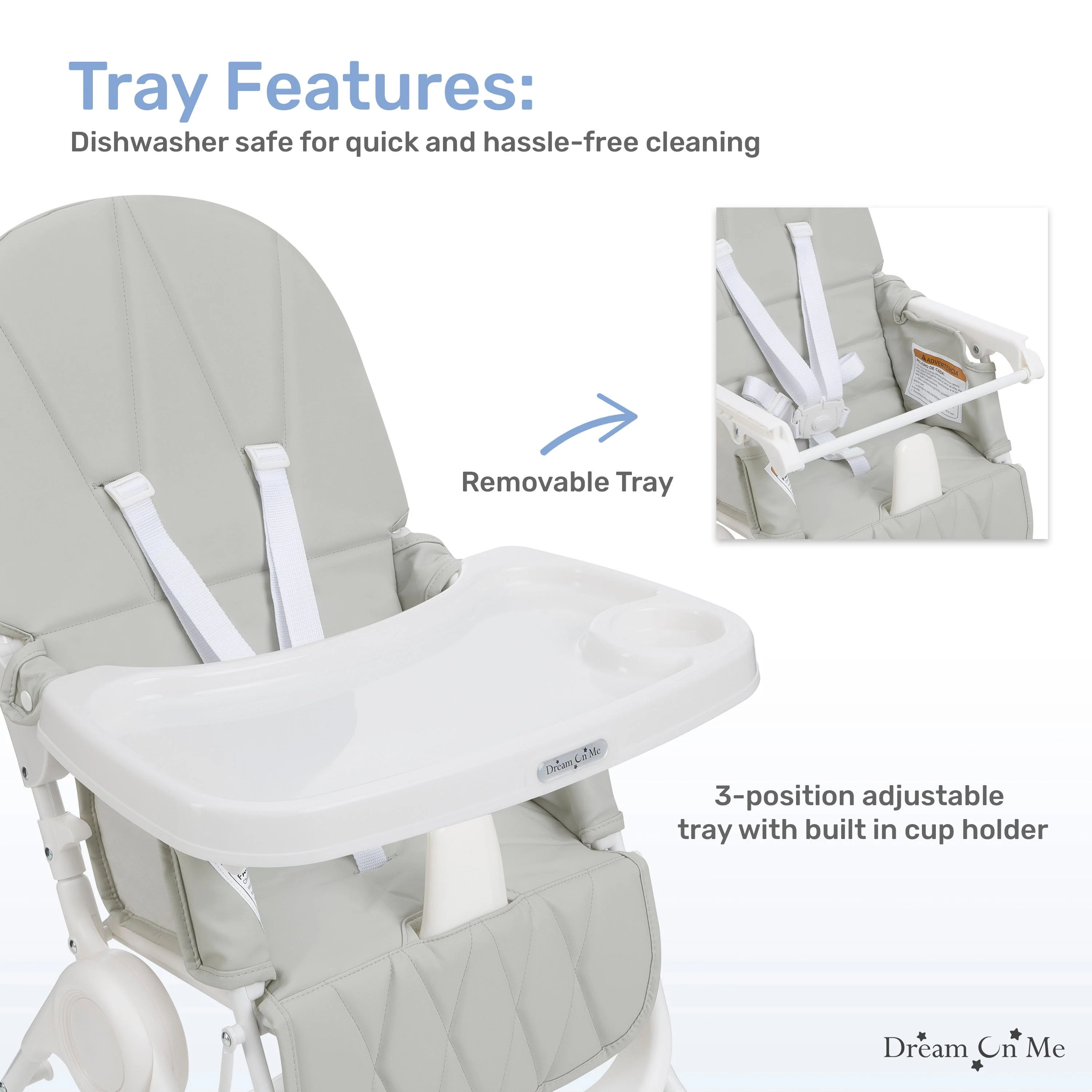 Dream On Me Snack and Stow Baby High Chair - Image 6