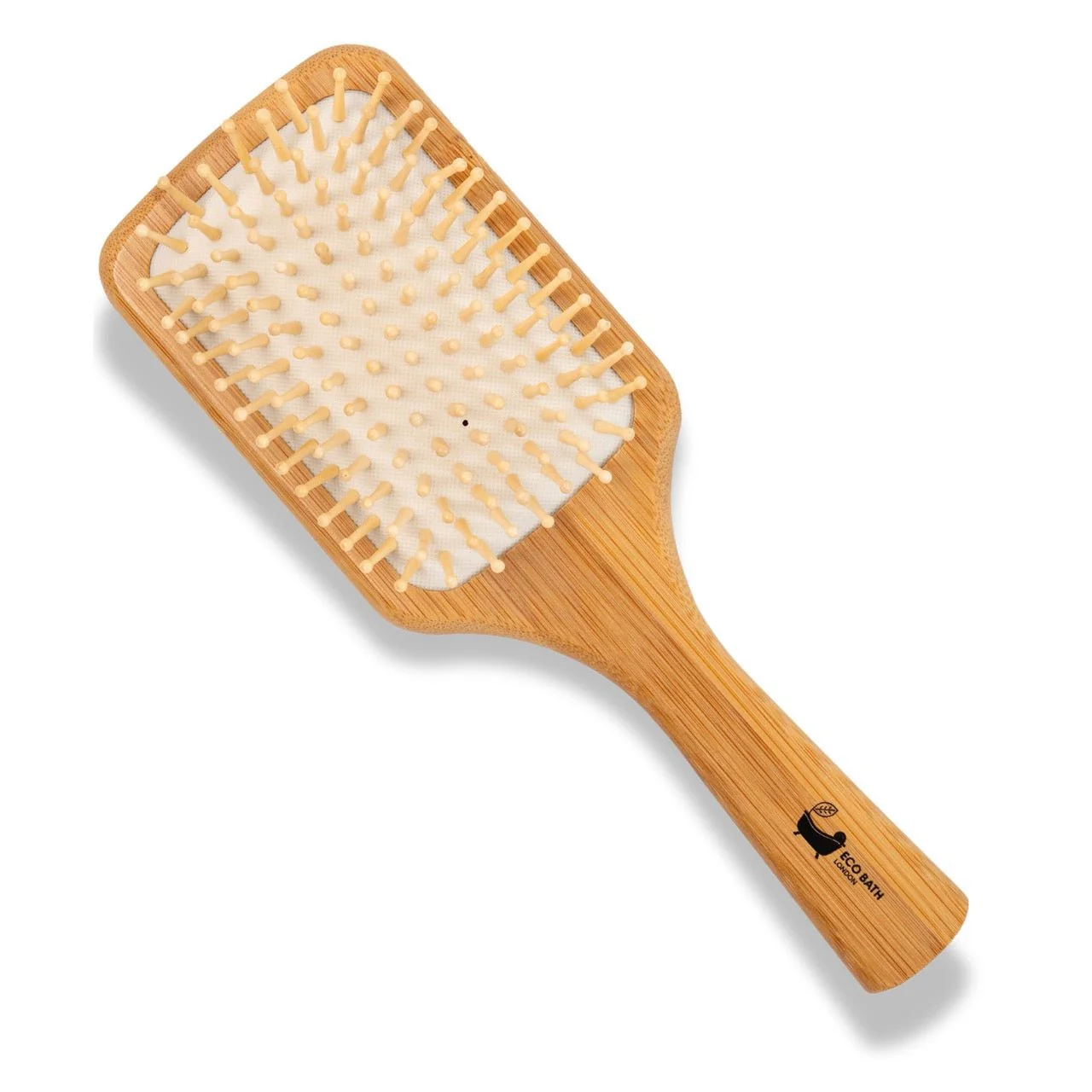Eco Bath London Bamboo Hairbrush with Wooden Pins - Eco-Friendly Paddle Detangler for Long, Thick, and Curly Hair by Eco Bath London