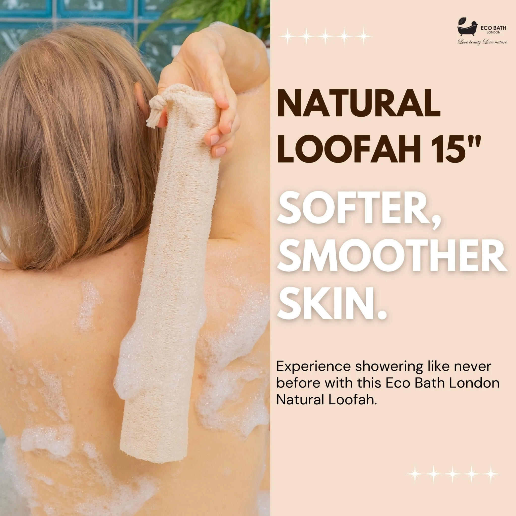 Eco Bath London Home Grown Natural Loofah - Premium Exfoliating Bath Sponge - Image 9