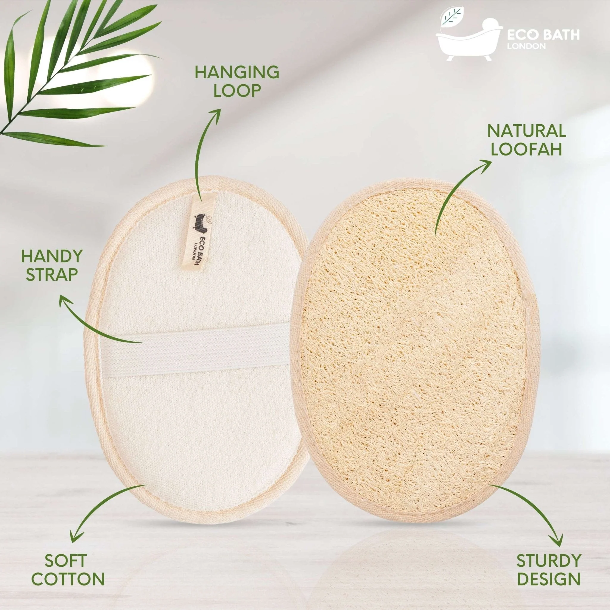 Eco Bath London Natural Loofah Pad - Exfoliating Loofah Sponge for Women and Men, 100% Natural Loofah Body Scrubber - Image 3