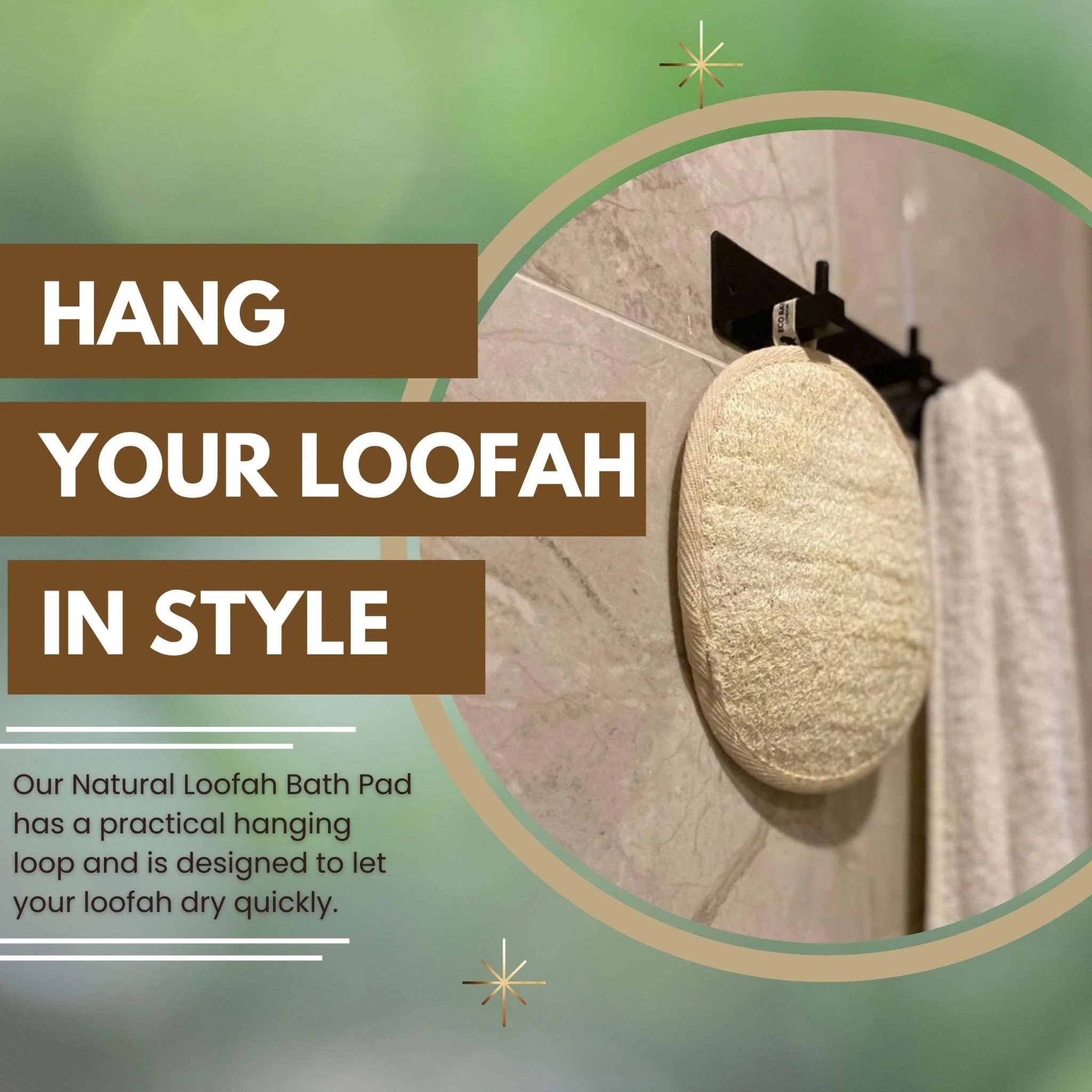 Eco Bath London Natural Loofah Pad - Exfoliating Loofah Sponge for Women and Men, 100% Natural Loofah Body Scrubber - Image 5