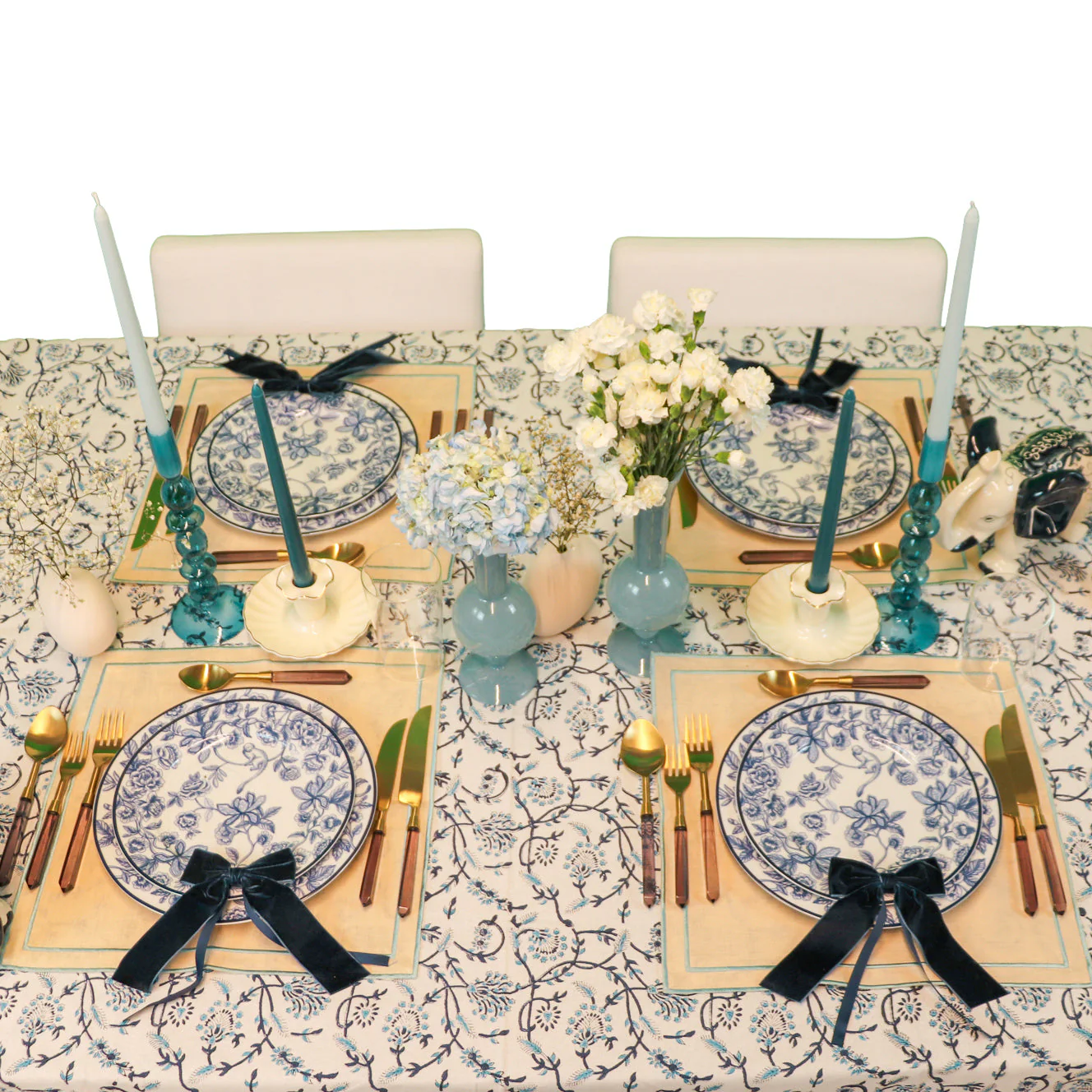 Eleanor Royal Blue Tablecloth - Image 4