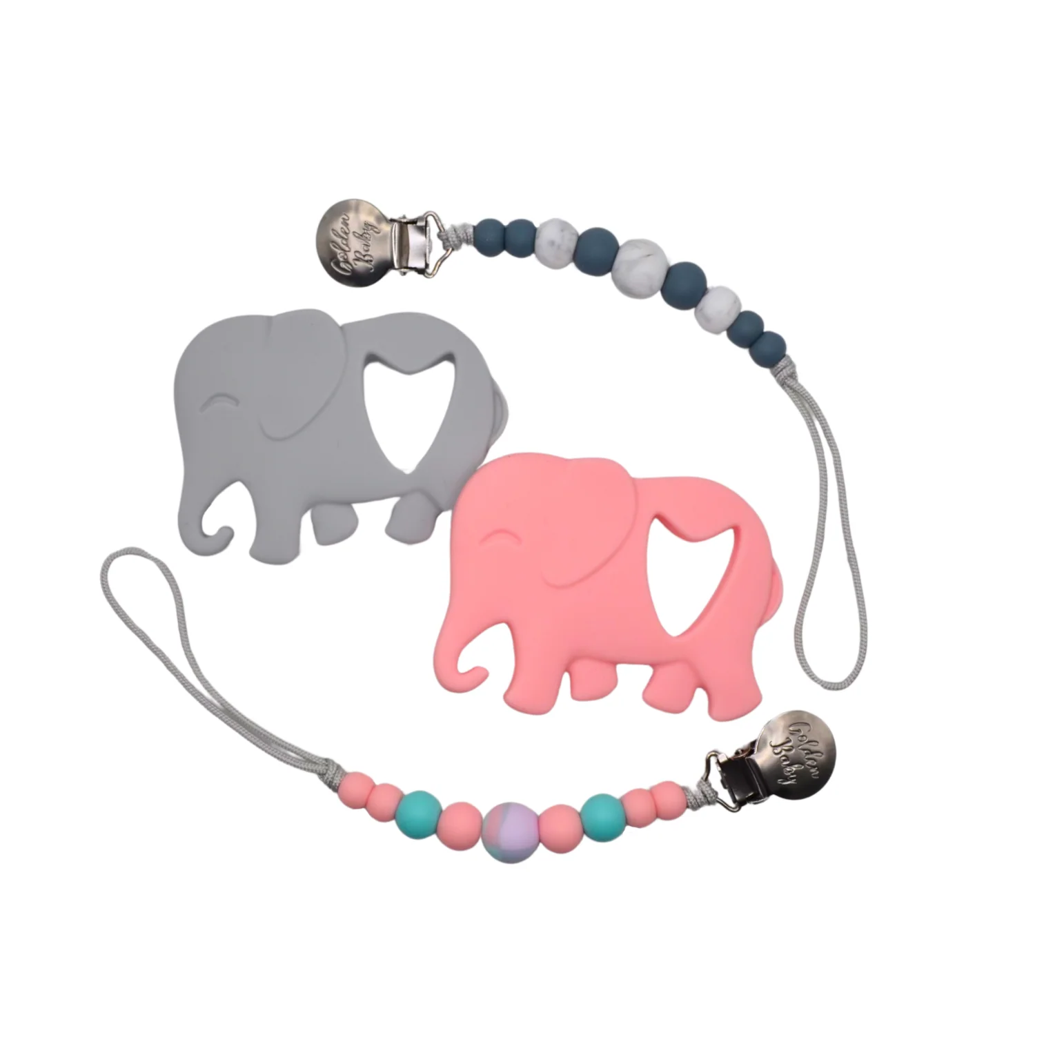Elephant Teether Set - Pink - Image 2