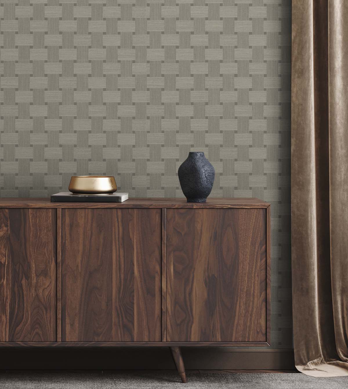 Even More Textures Basketweave Embossed Vinyl Unpasted Wallpaper - Image 10
