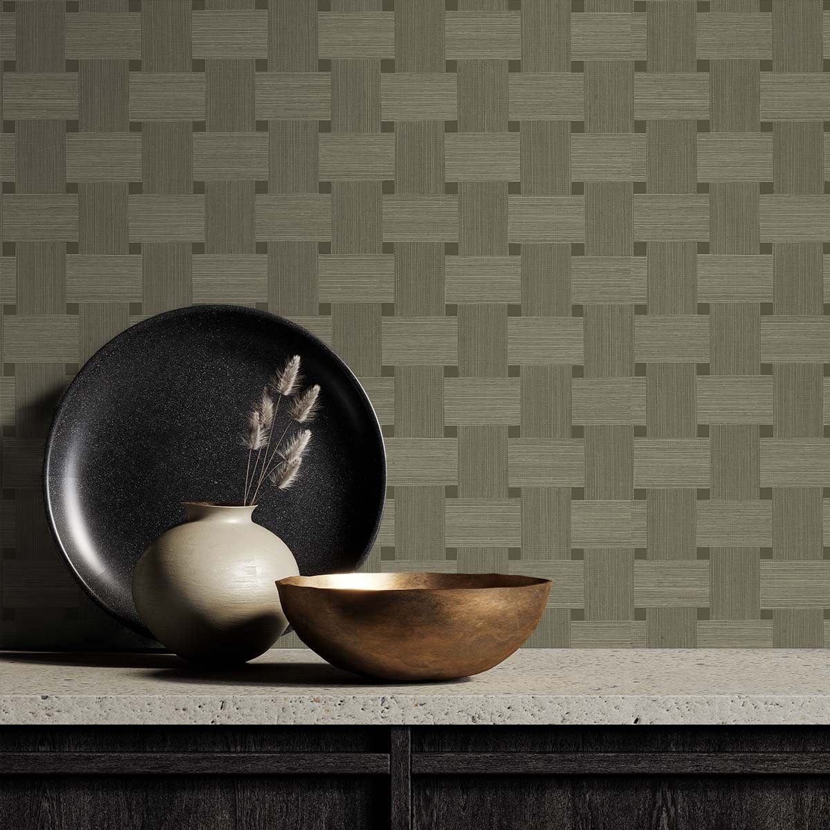 Even More Textures Basketweave Embossed Vinyl Unpasted Wallpaper - Image 15