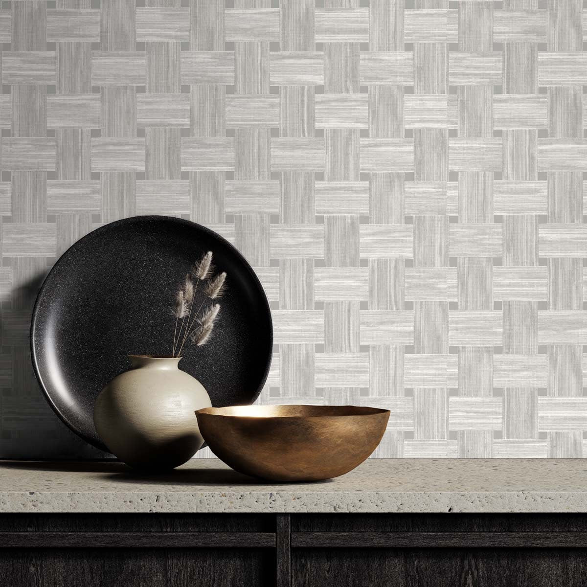Even More Textures Basketweave Embossed Vinyl Unpasted Wallpaper - Image 19