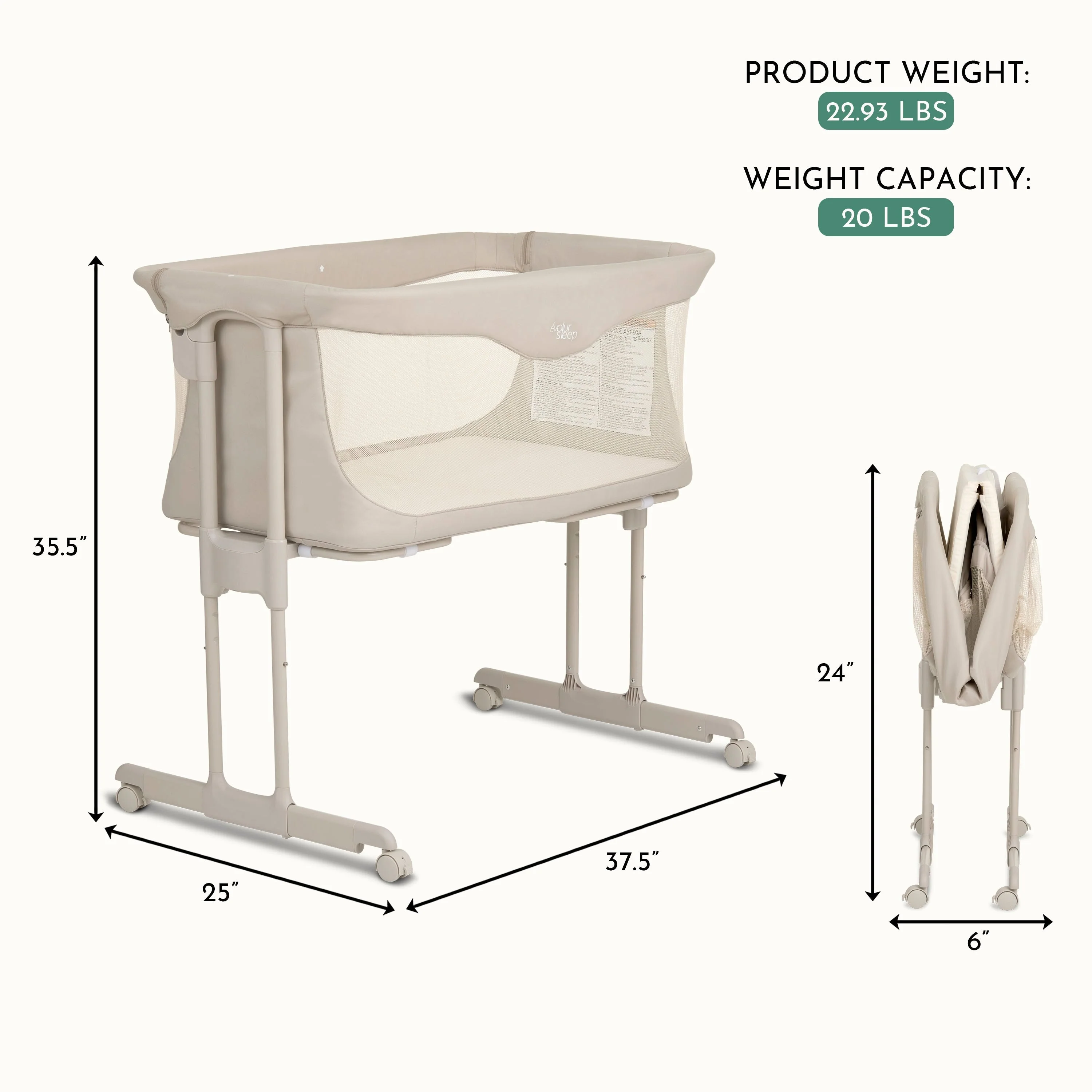 Evolur Kinsley Quickfold Portable Bassinet - Image 12