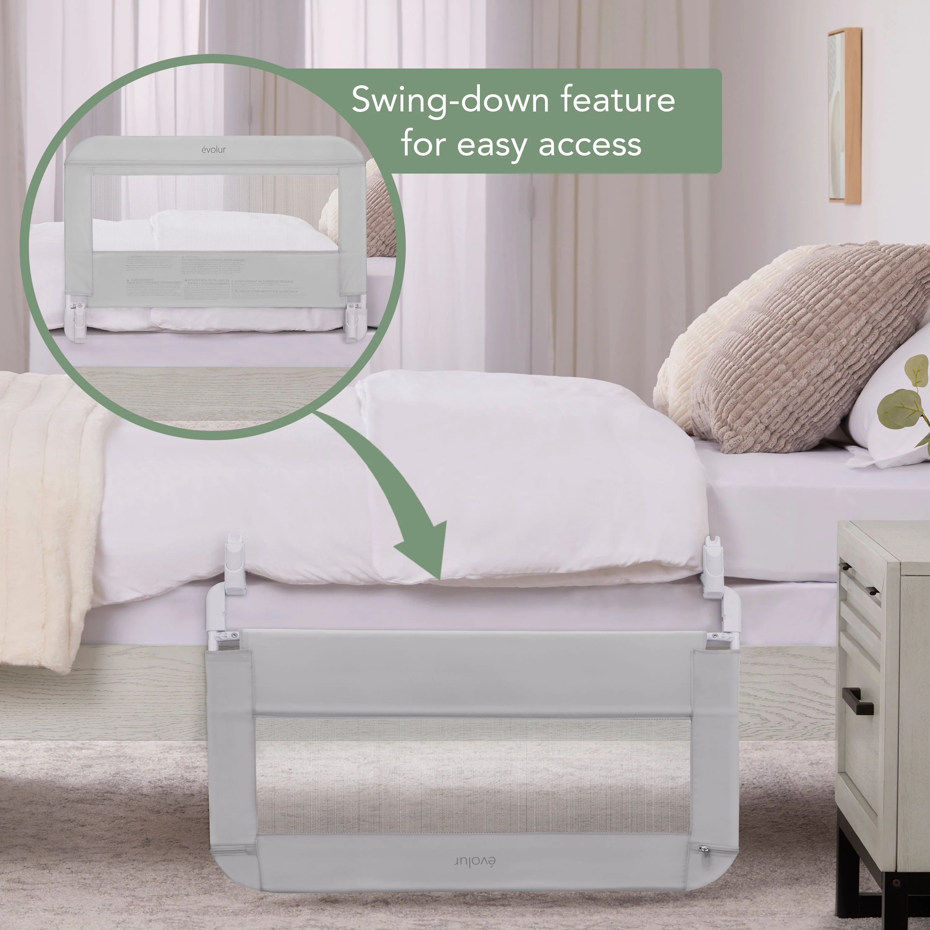 Evolur Snooze Shield Universal Swing-Down Guardrail - Image 10