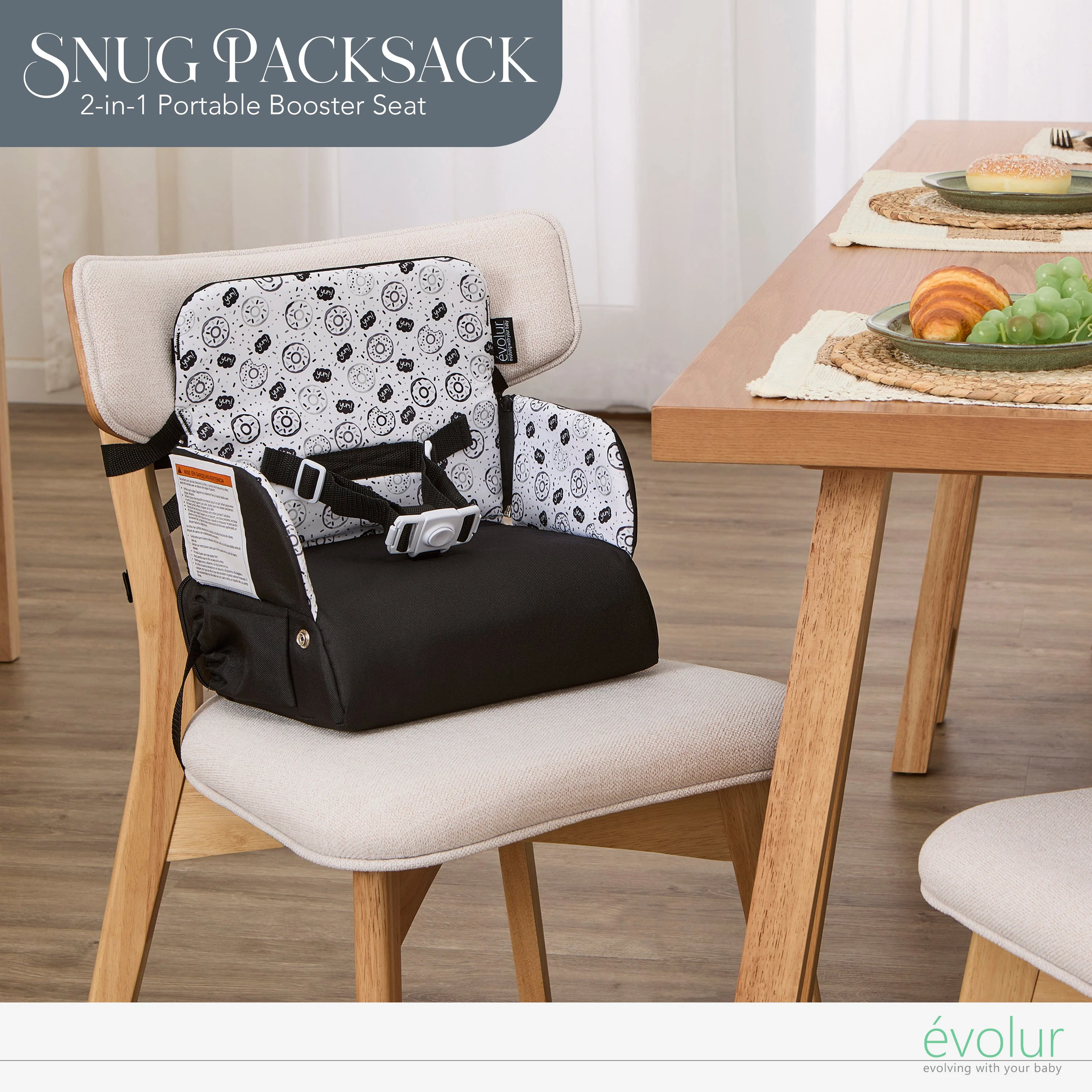Evolur Snug Packsack 2-in-1 Portable Booster Seat and Travel Bag - Image 2