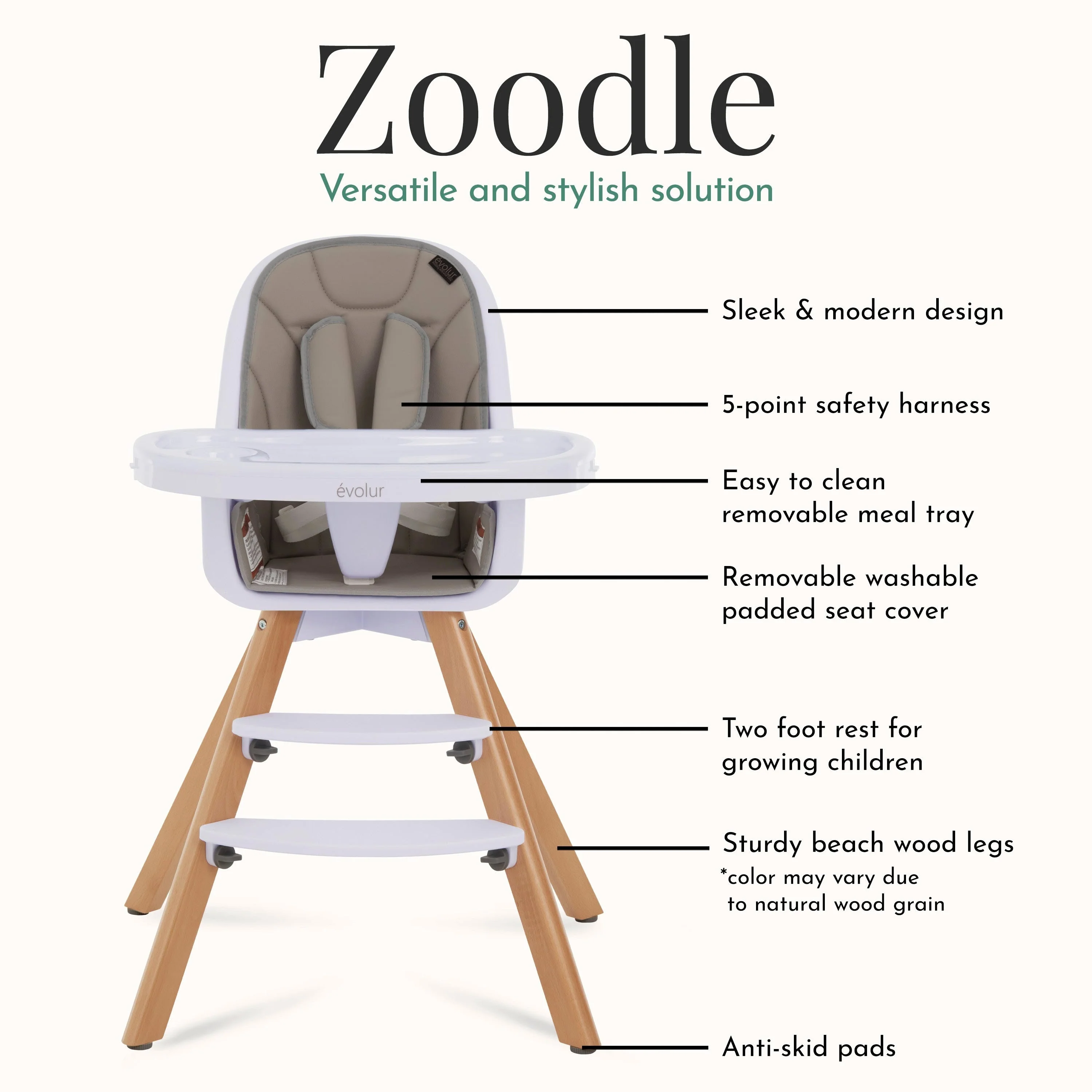 Evolur Zoodle 2-In-1 High Chair - Image 24