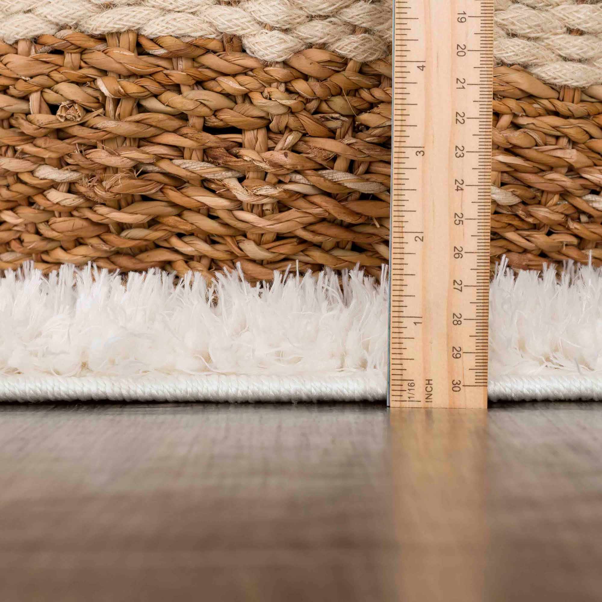 Faina Solid Cream Shag Washable Area Rug - Image 12