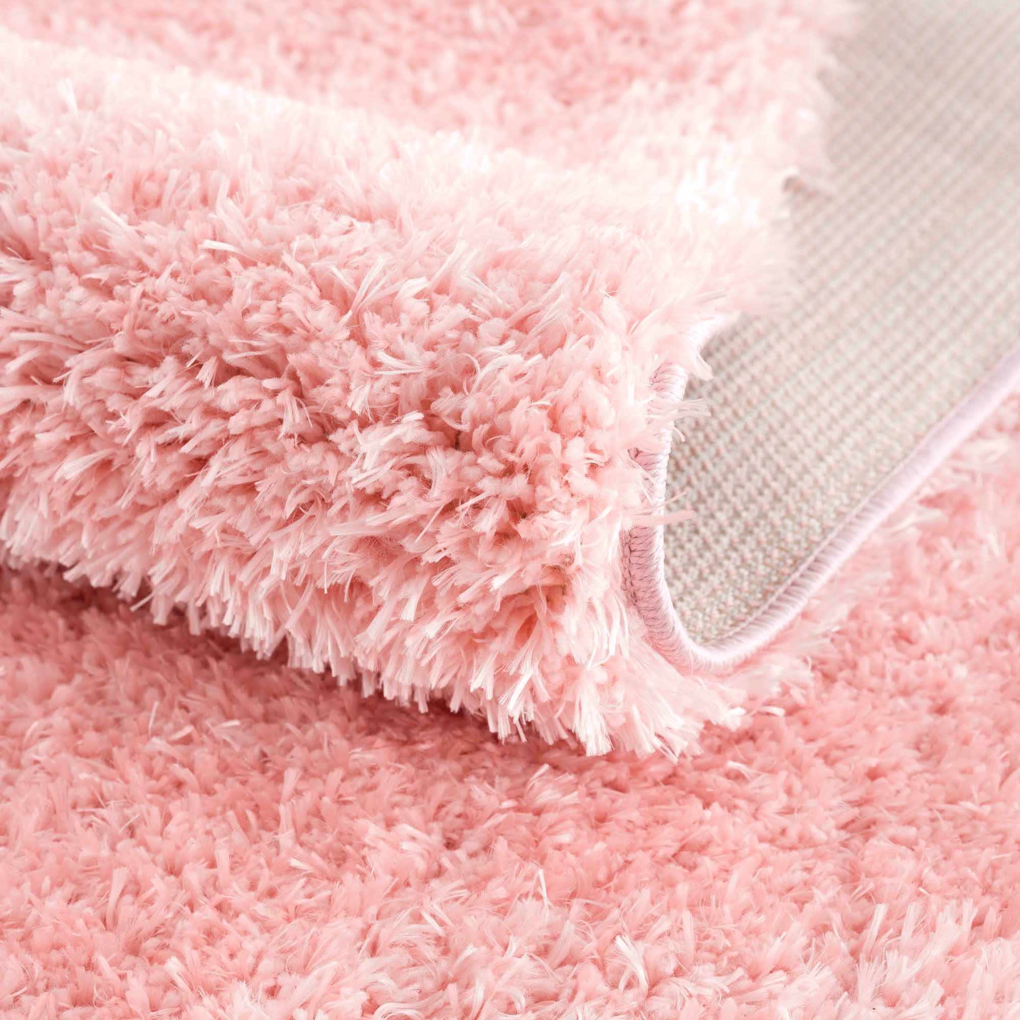 Faina Solid Pink Shag Washable Area Rug - Image 13