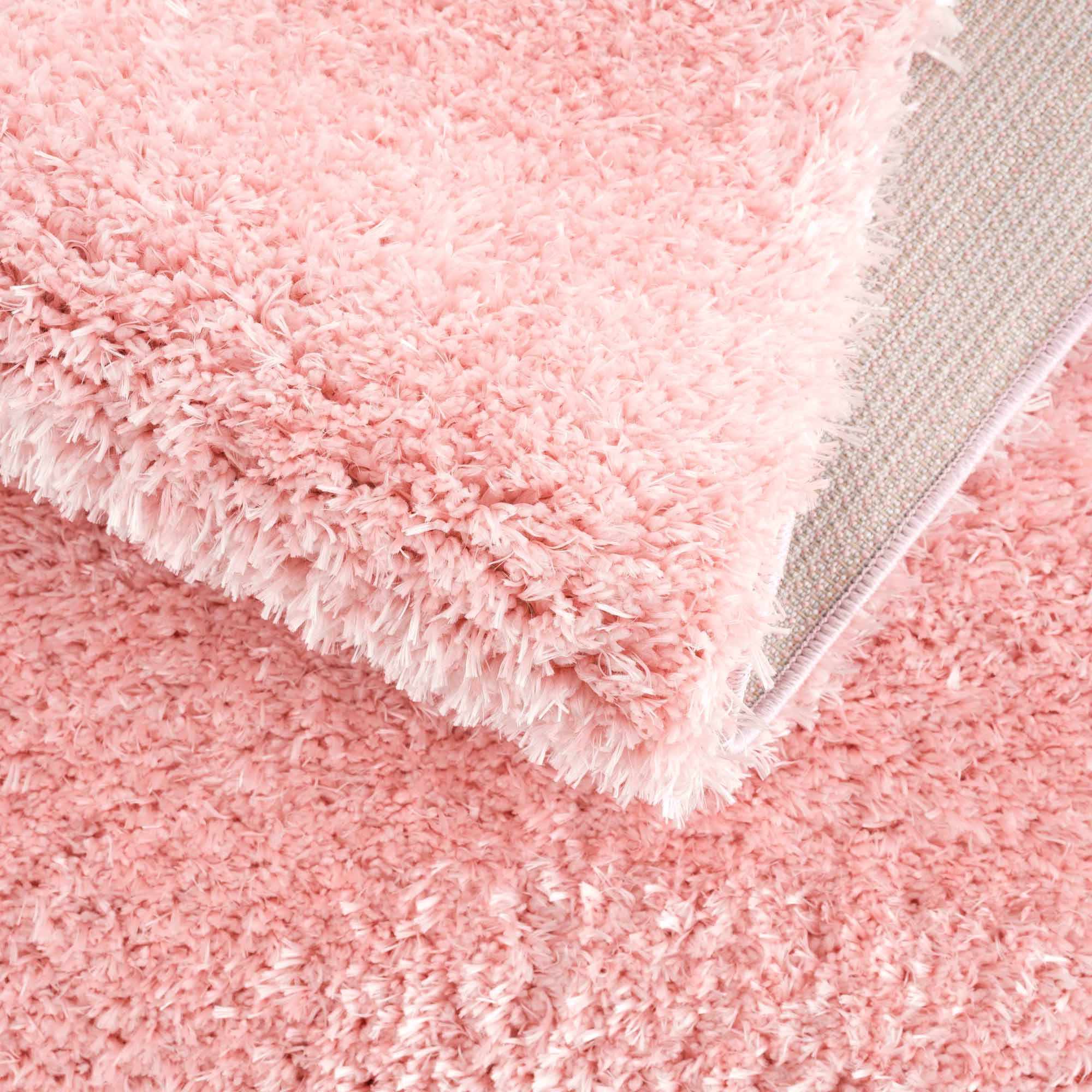 Faina Solid Pink Shag Washable Area Rug - Image 15