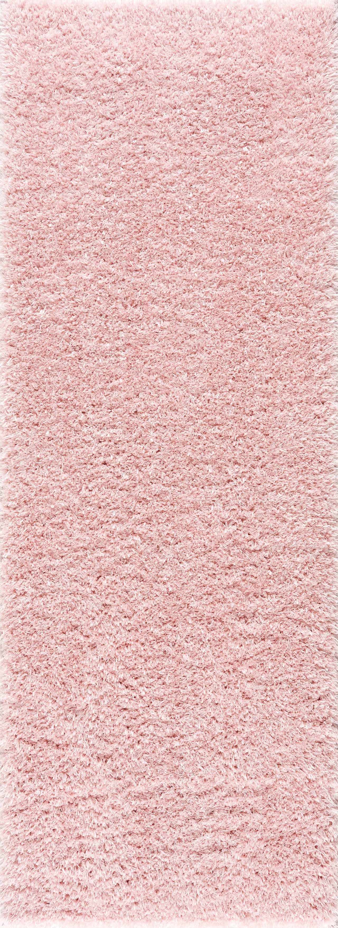 Faina Solid Pink Shag Washable Area Rug - Image 9