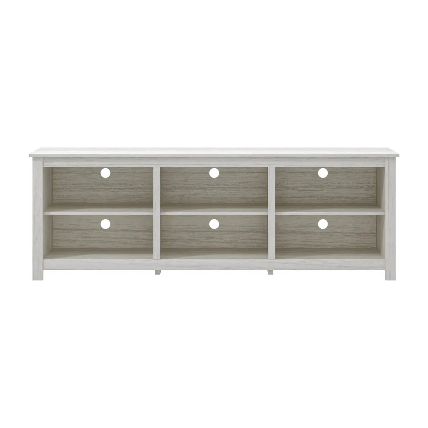 Farmhouse TV Stand in White Wood Grain Finish - Image 3