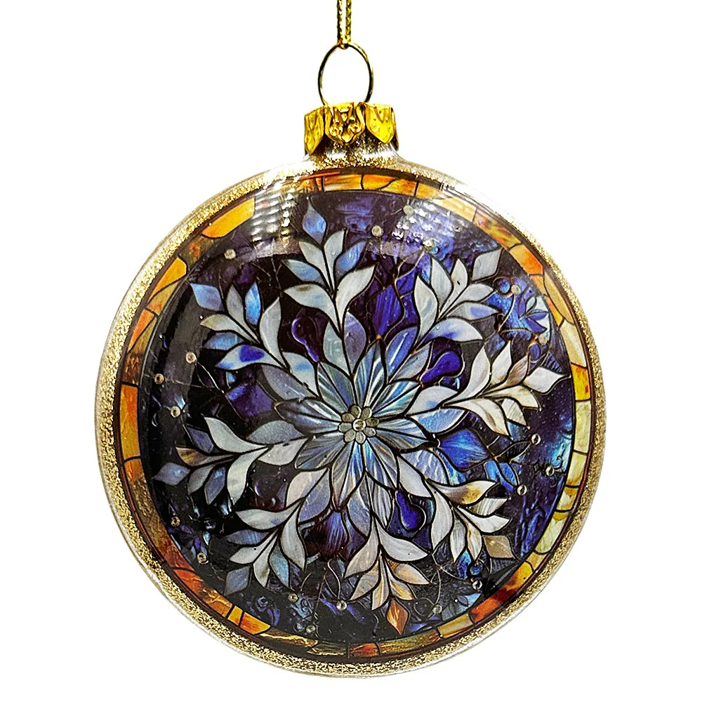 Festive Snowman Stained Glass Christmas Ornament by OrnamentallyYou - Image 4