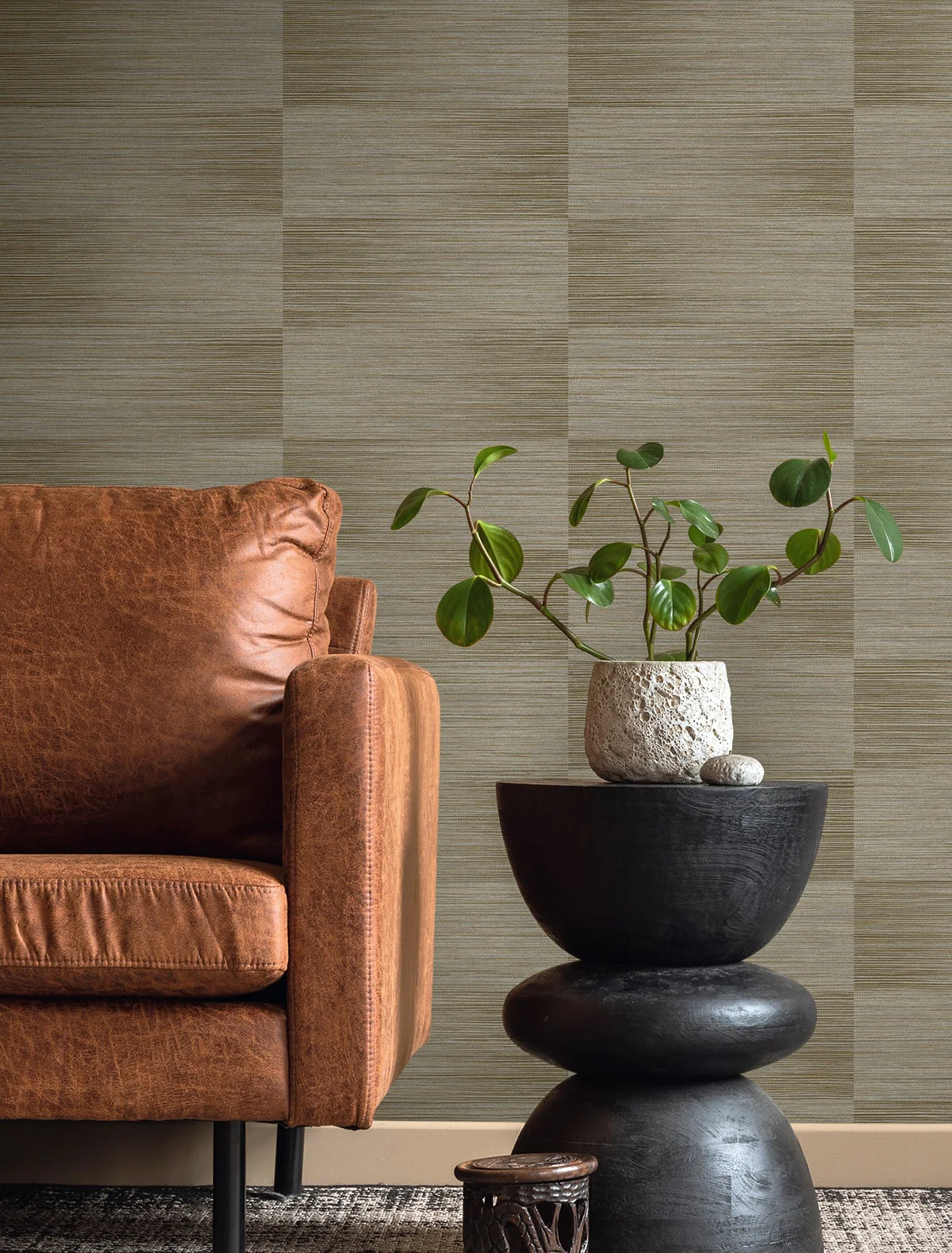 Fibers and Threads Moston Striped Embossed Vinyl Unpasted Wallpaper - Image 9