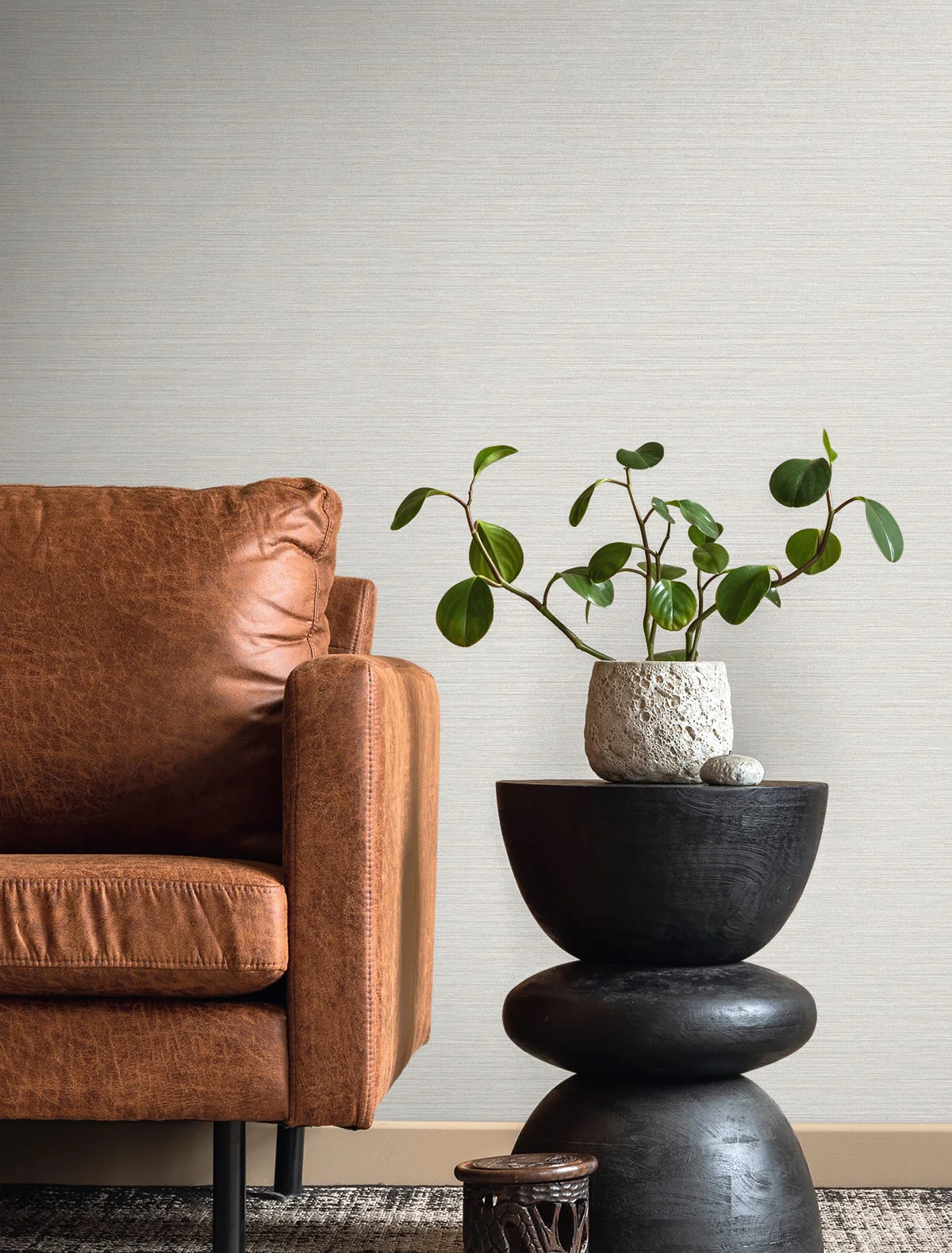 Fibers and Threads Newton Faux Sisal Embossed Vinyl Unpasted Wallpaper - Image 16