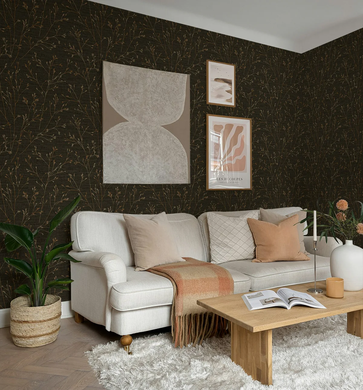 Fibers and Threads Withington Branch Botanical Embossed Vinyl Unpasted Wallpaper - Image 11