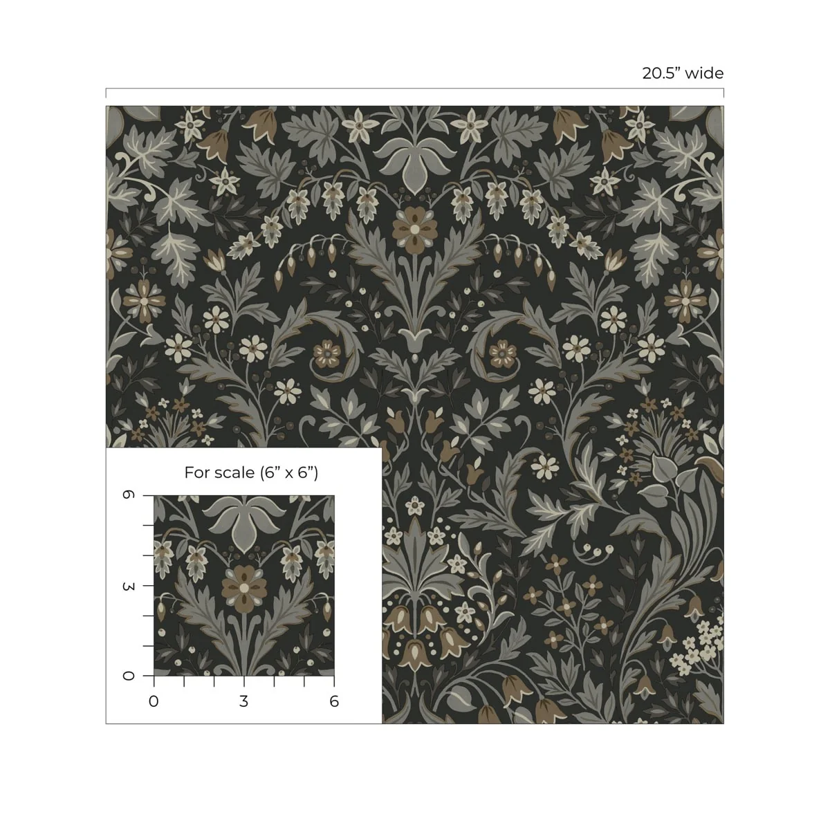 Filigree Floral Peel and Stick Removable Wallpaper - Image 7