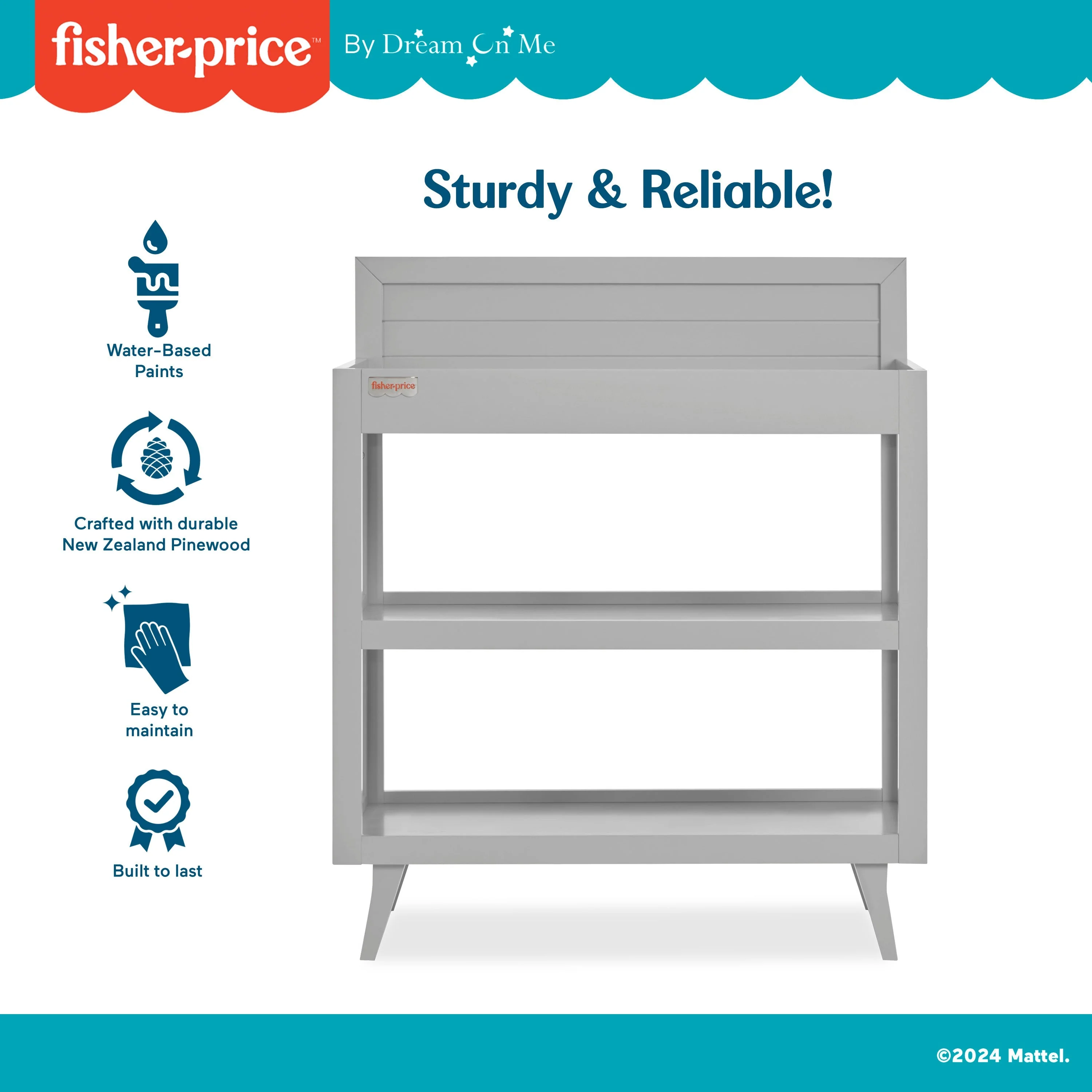 Fisher-Price by Dream On Me Sanibel Changing Table, Pebble Grey - Image 5