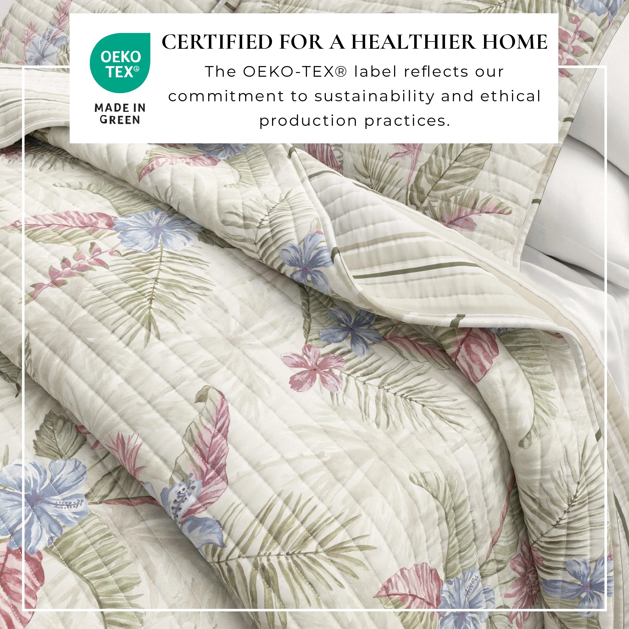 Floral Printed Cotton Quilt Set - Mendocino Collection - Image 11