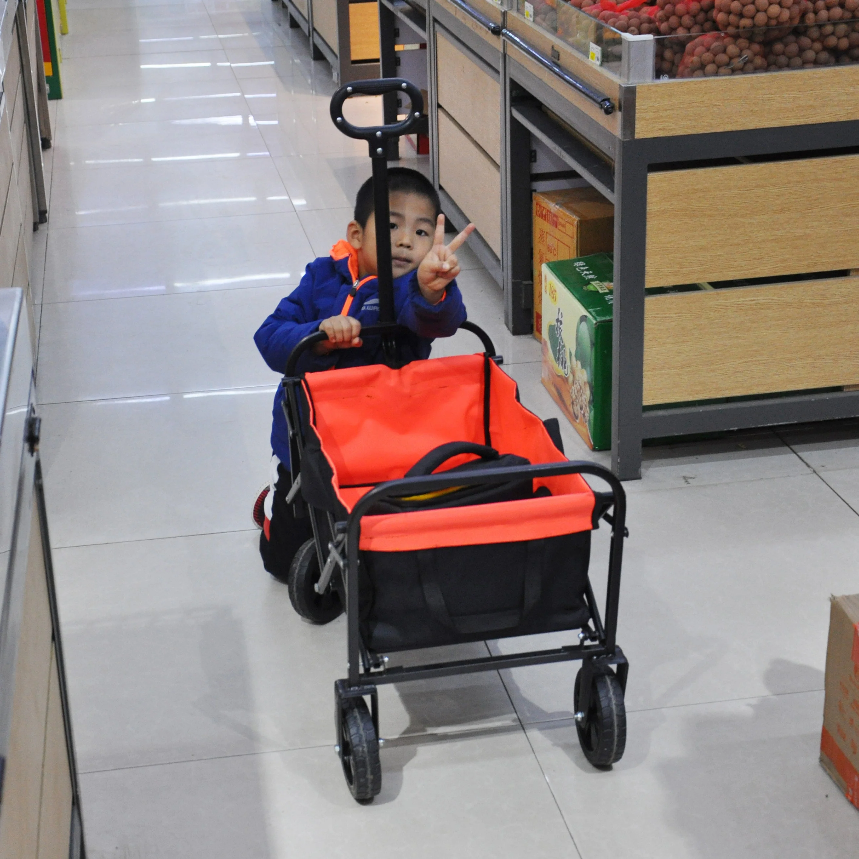 Folding Wagon Garden Shopping Beach Cart - Image 4