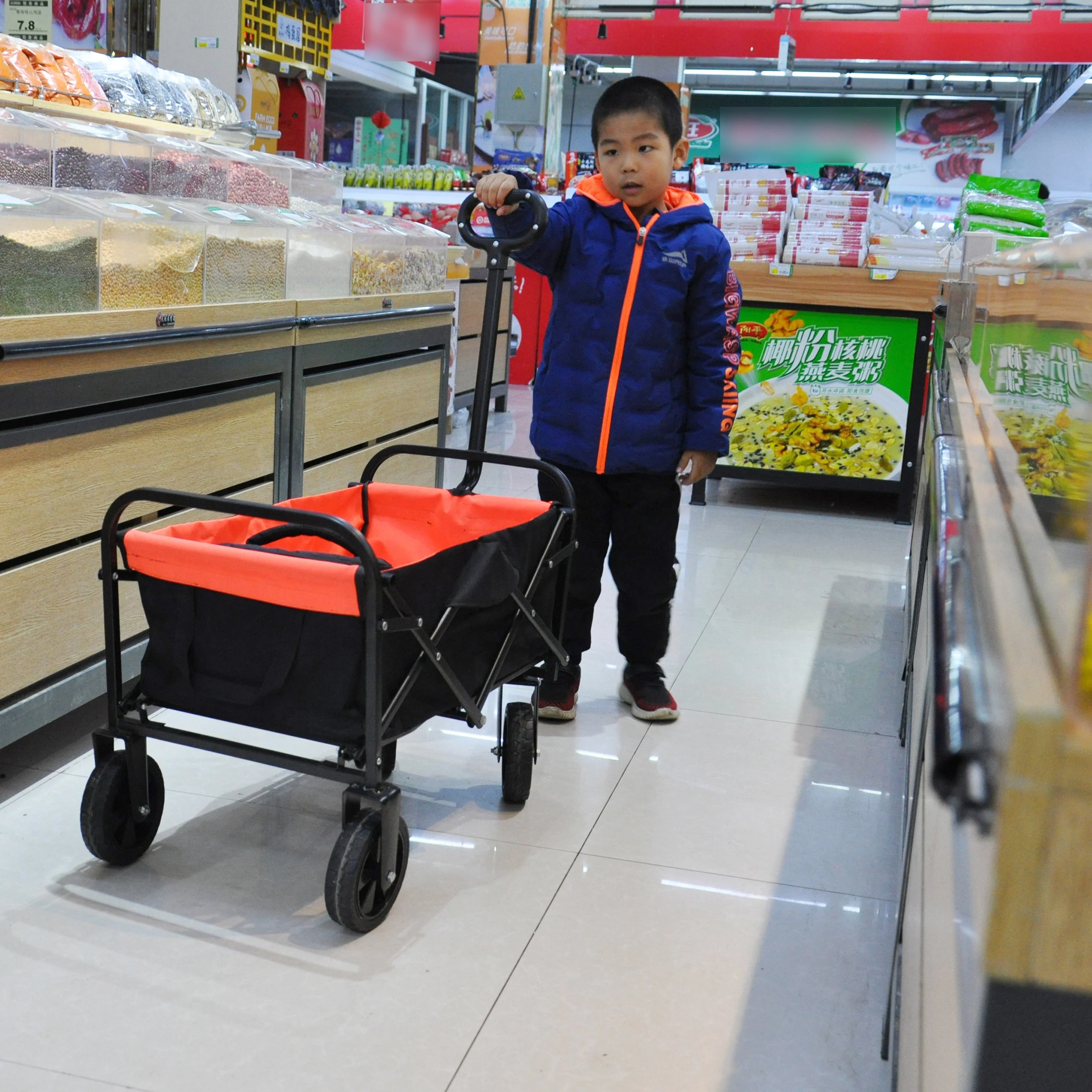 Folding Wagon Garden Shopping Beach Cart - Image 7