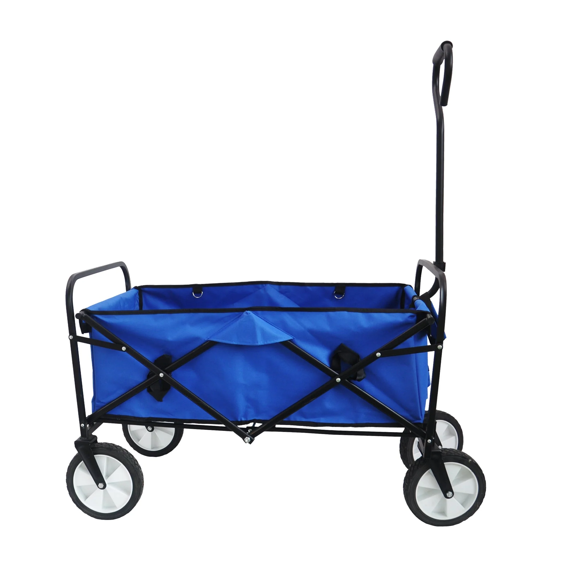 Folding Wagon Garden Shopping Beach Cart   (Blue) - Image 2